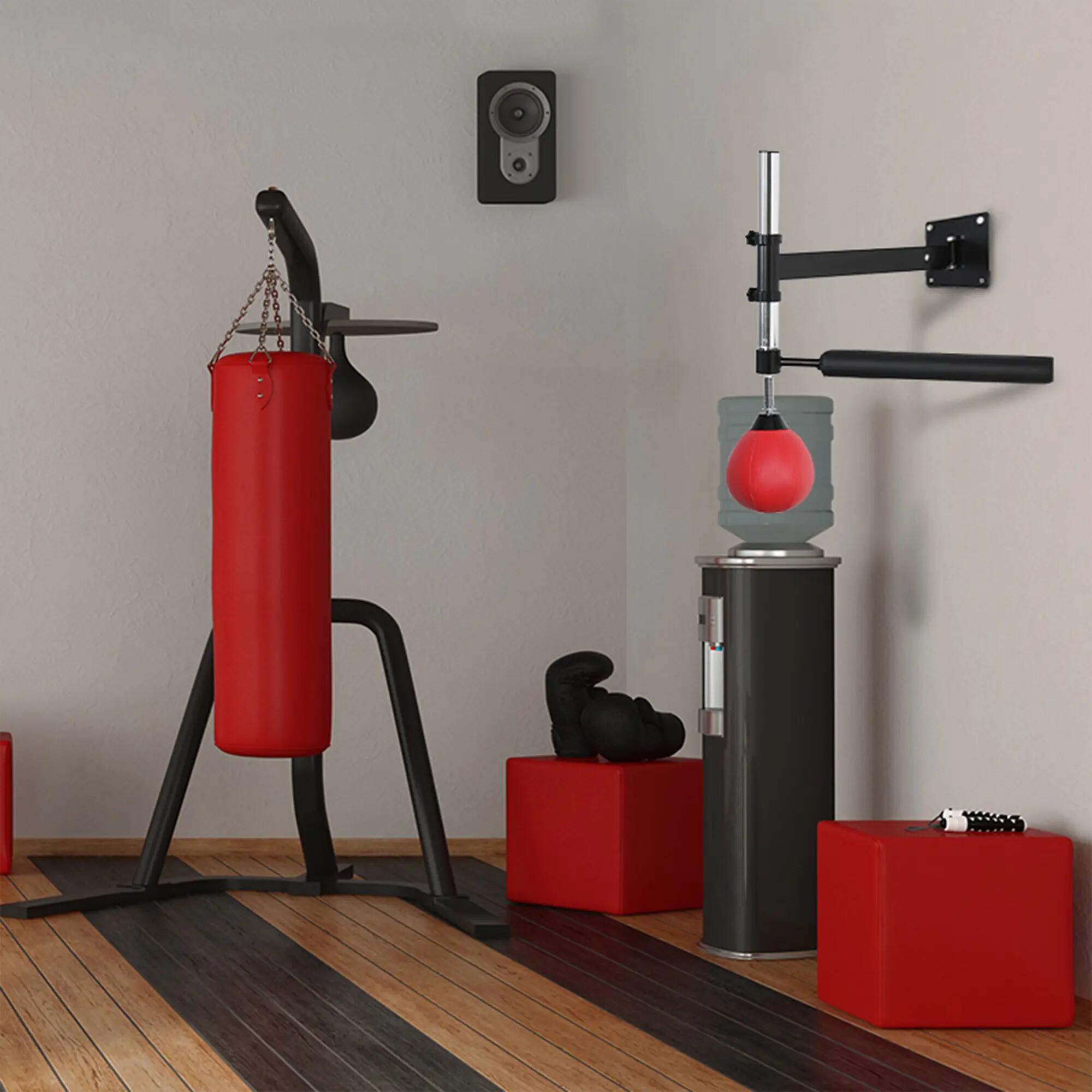Pera de Boxeo con Soporte de Pared Altura Ajustable Bola de Velocidad de Fitness 2/7