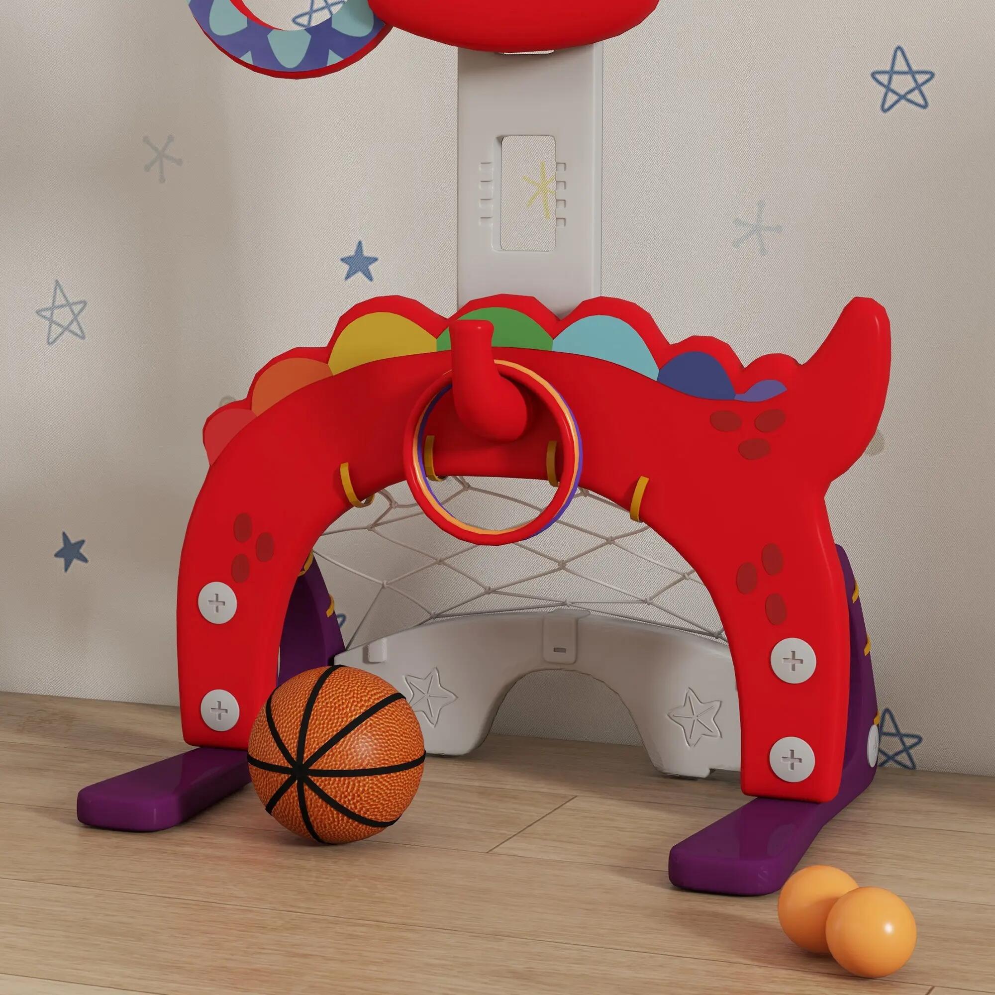 Canasta de Baloncesto AIYAPLAY 46x51x152 cm Rojo 5/7