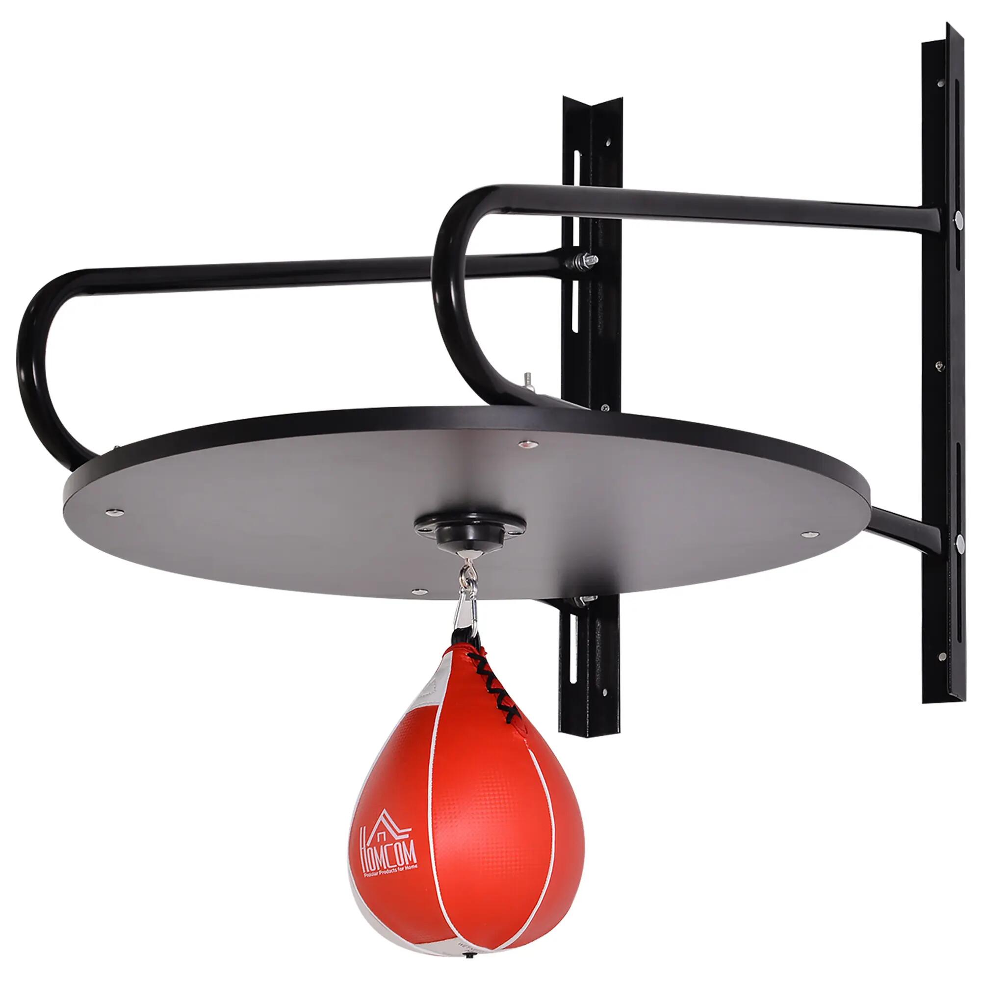 Pera de Boxeo con Soporte de Pared Plataforma Altura Ajustable Bola de Velocidad 1/7