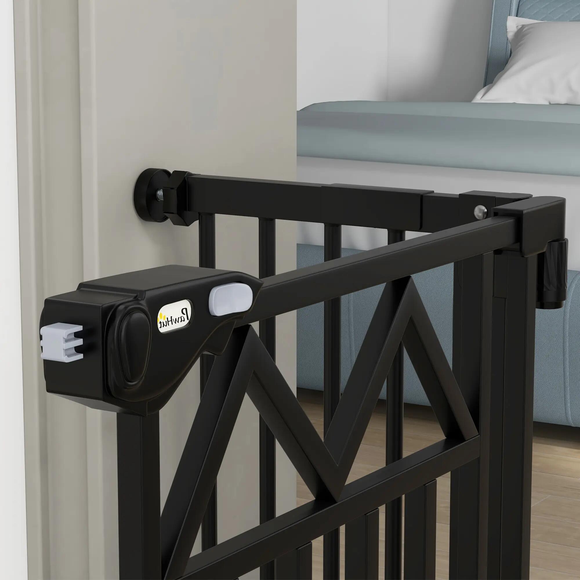 Barreira de segurança 74-100x76 cm preto PawHut 4/7