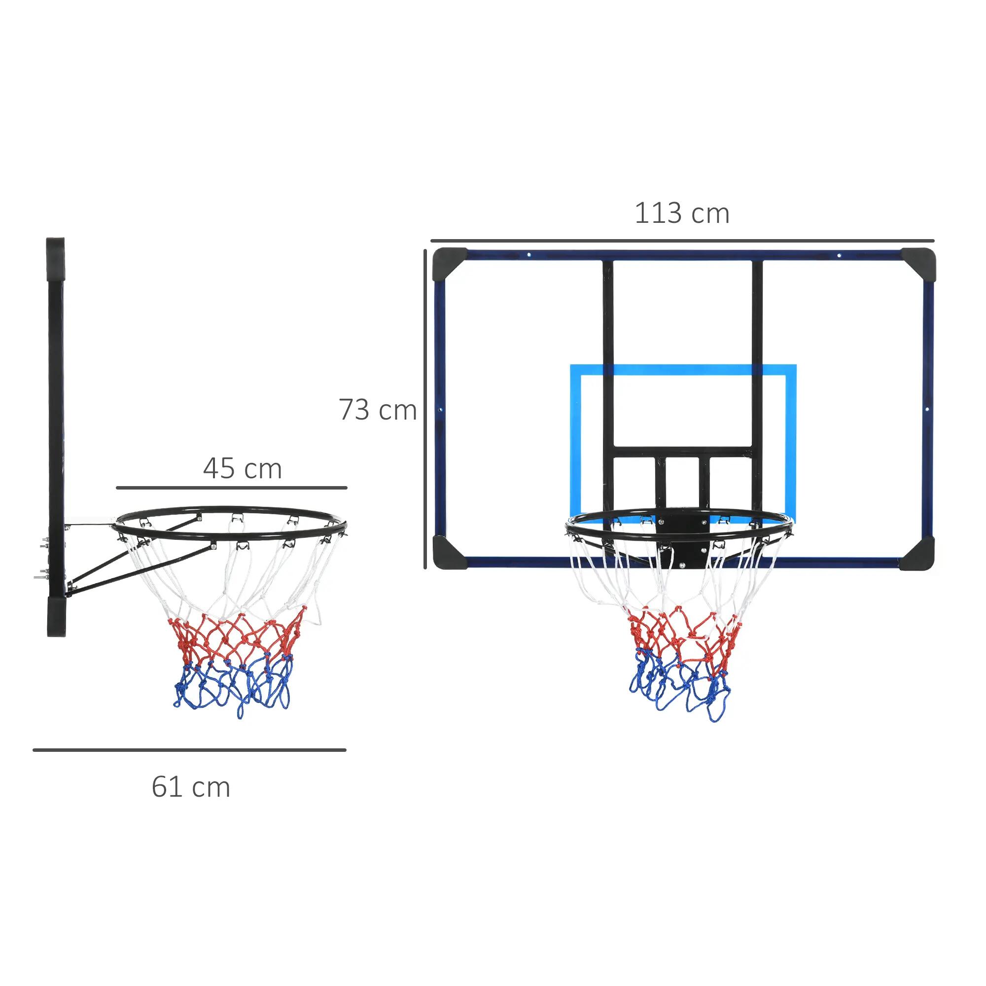 Tabela de basquetebol SPORTNOW de parede portátil Azul 3/10