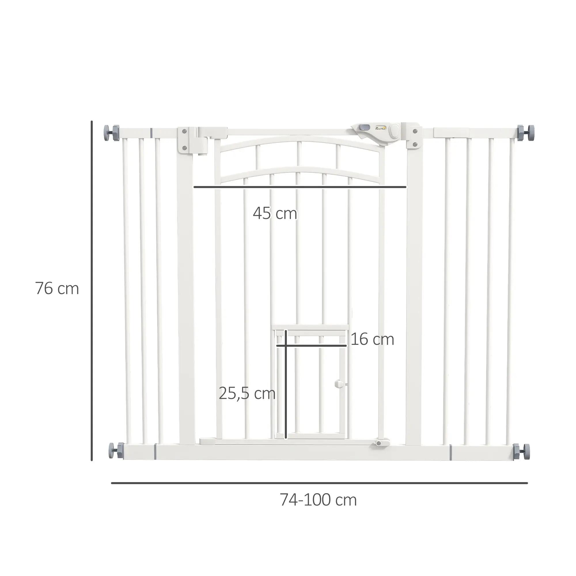 Barreira de segurança 100x4x76 cm branco PawHut 3/5