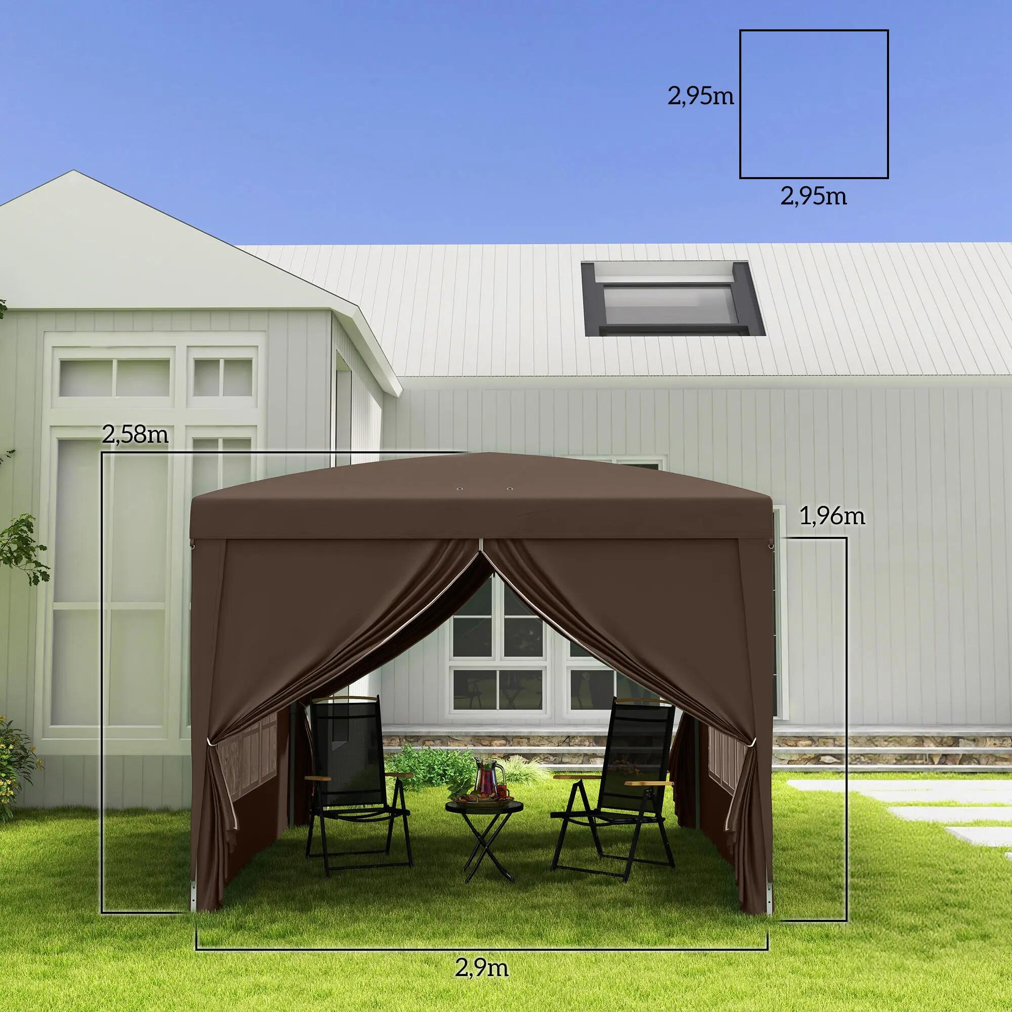 Carpa para eventos deportivos 295x295x258 cm Café 3/8