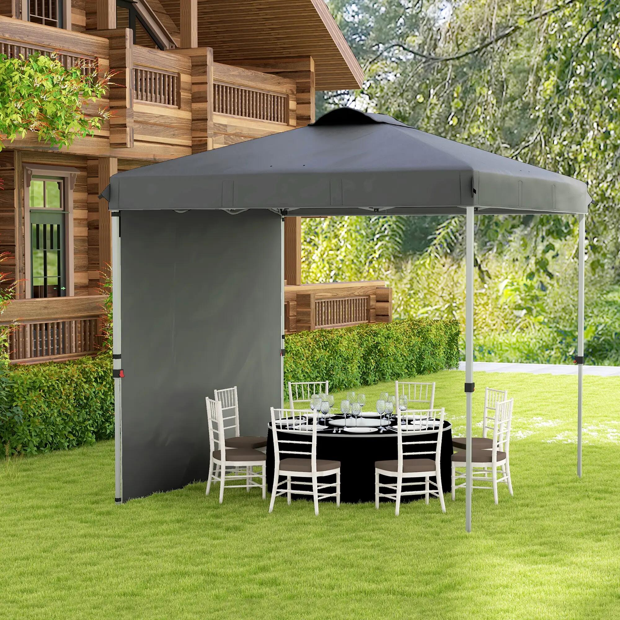 Pérgola dobrável cinza escuro/cinza de carvão Outsunny 4/7