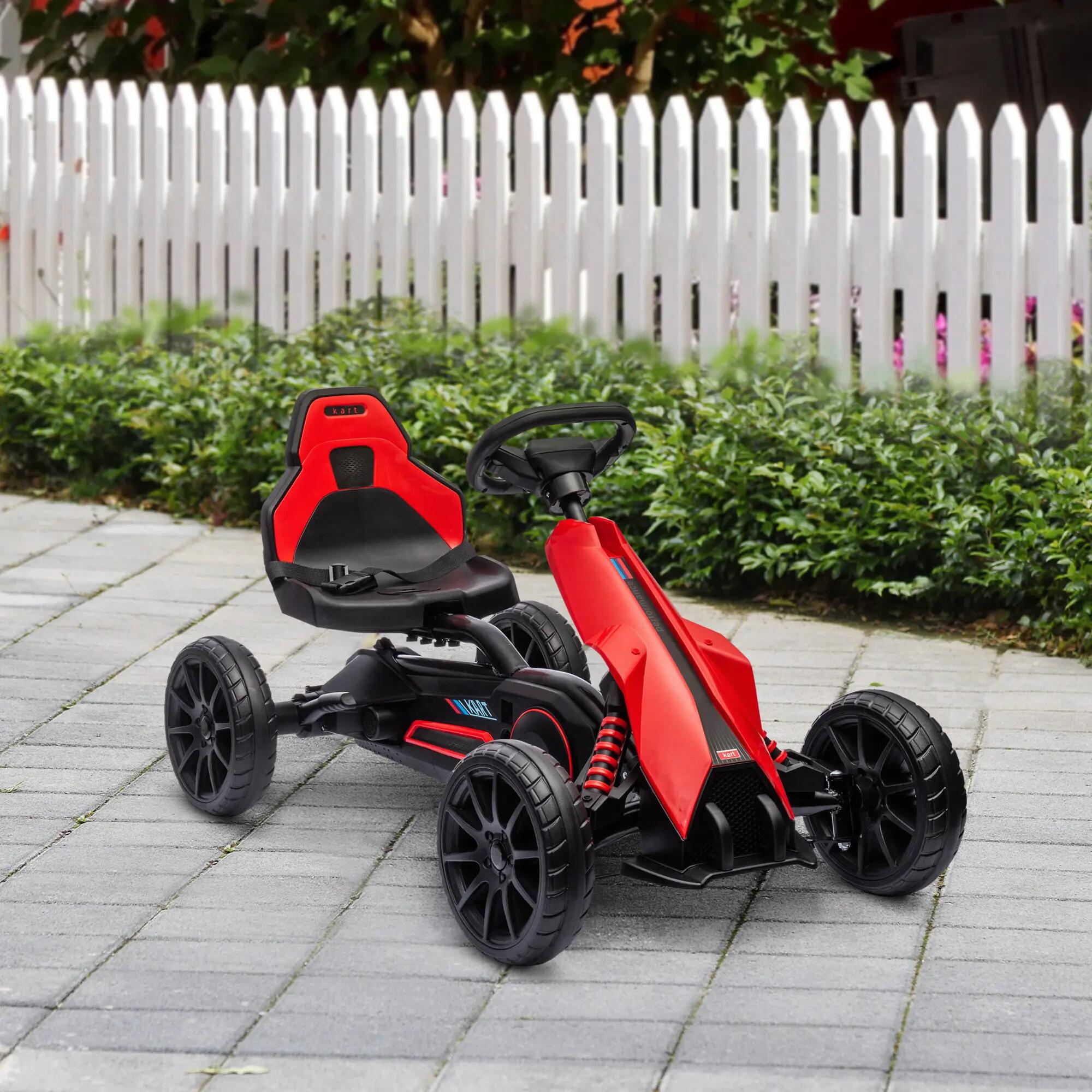 Kart para crianças 100x58x58,5 cm vermelho HOMCOM 2/7