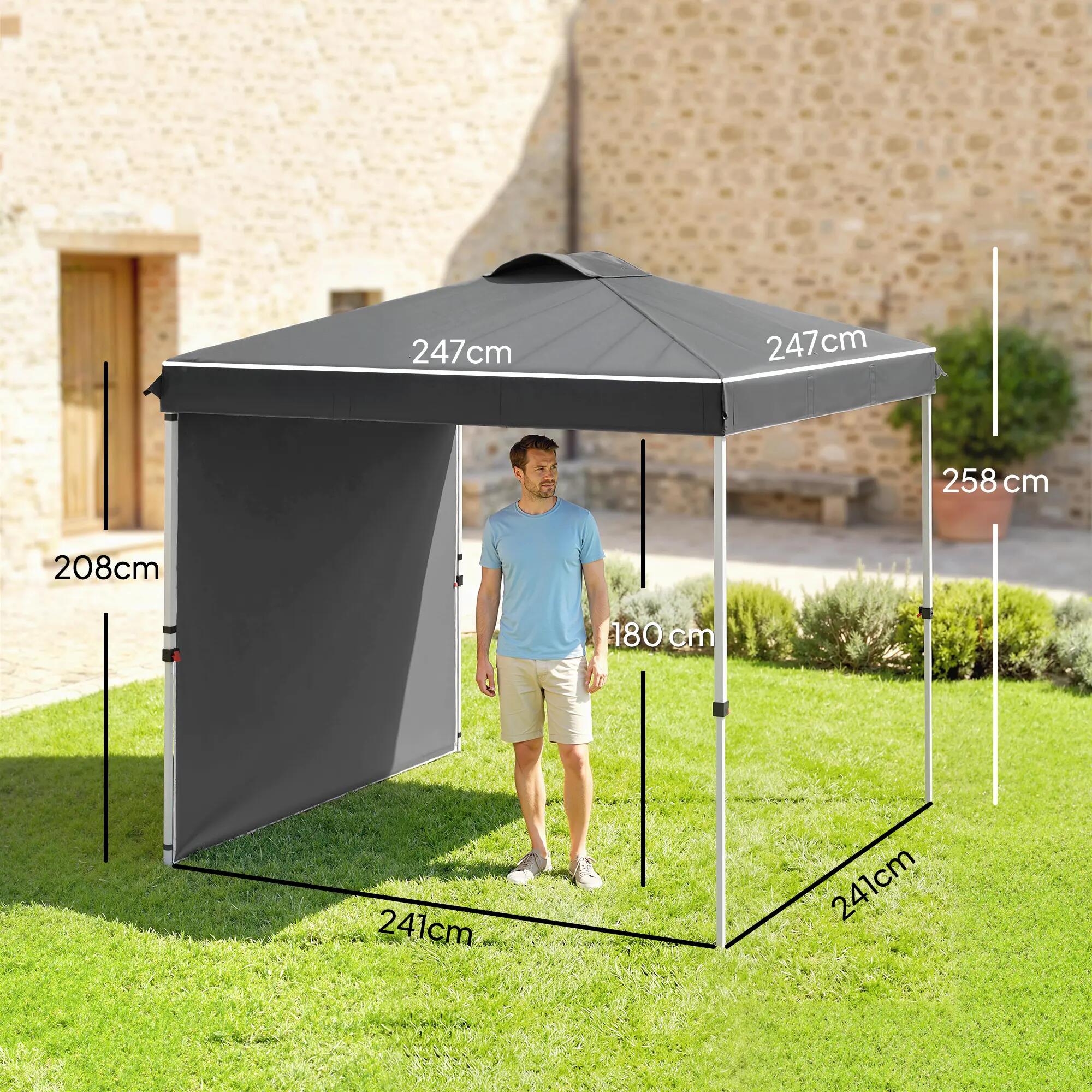 Pérgola dobrável cinza escuro/cinza de carvão Outsunny 3/7