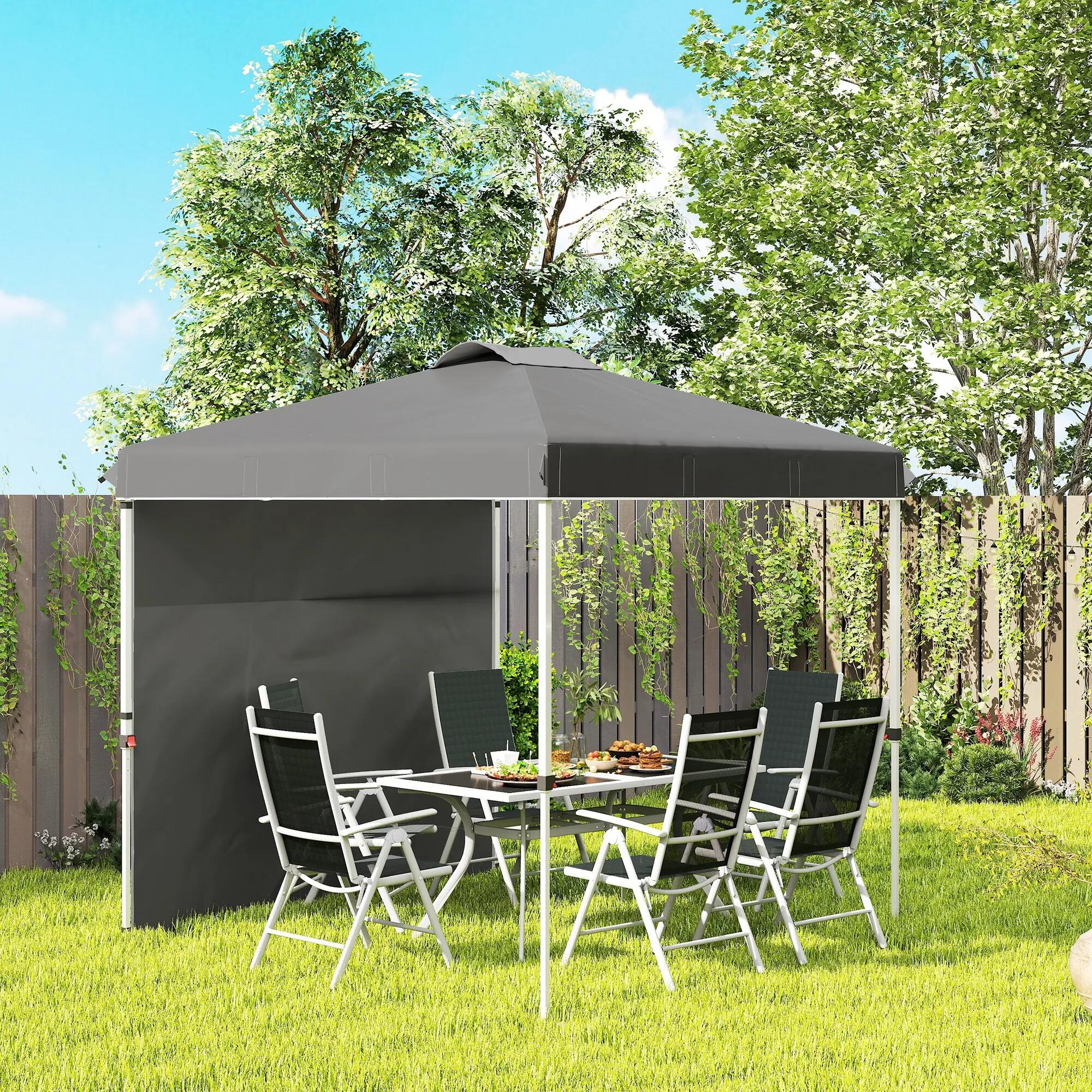 Pérgola dobrável cinza escuro/cinza de carvão Outsunny 2/7
