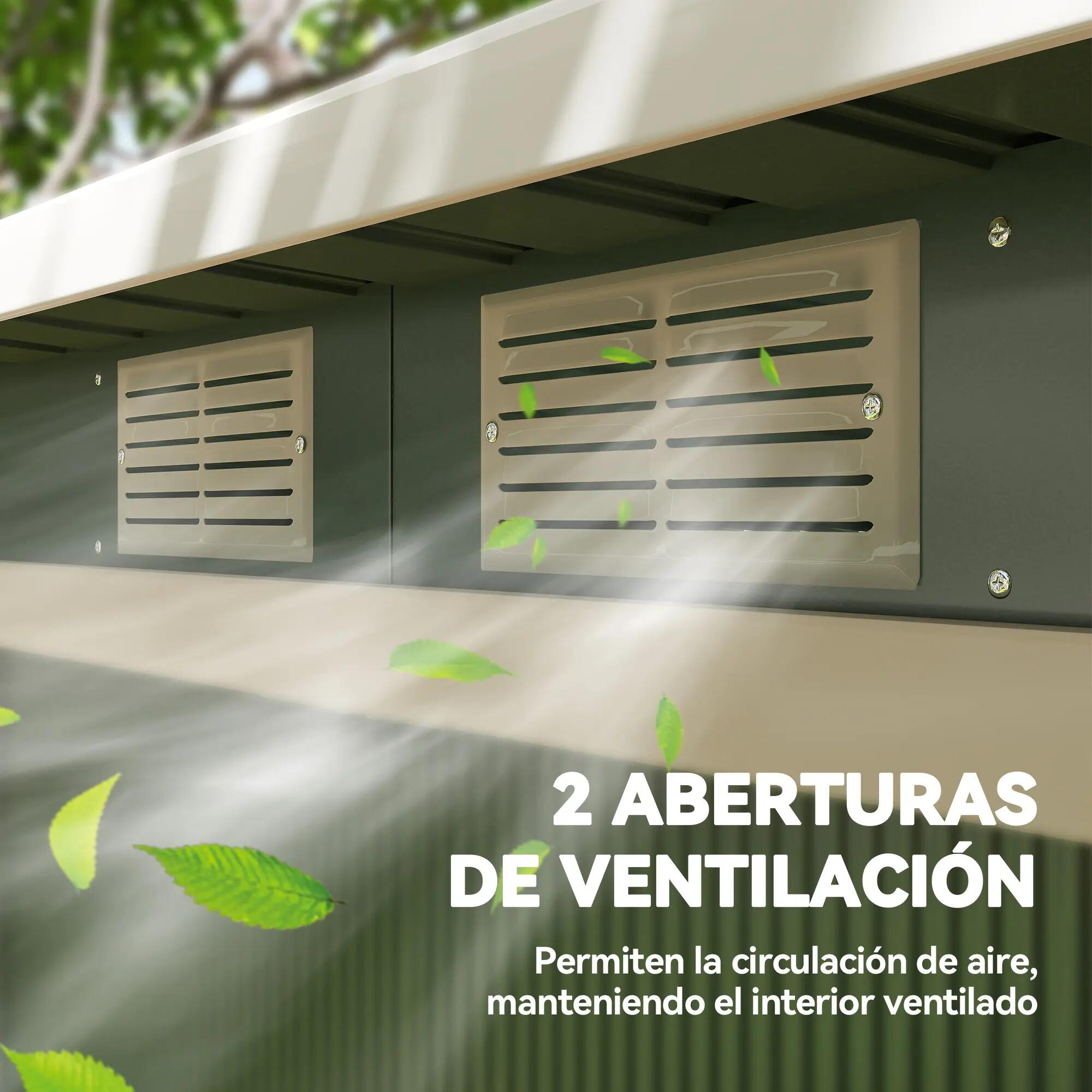 Caseta almacenamiento bicicletas Outsunny 280x130x172 cm Verde 4/6