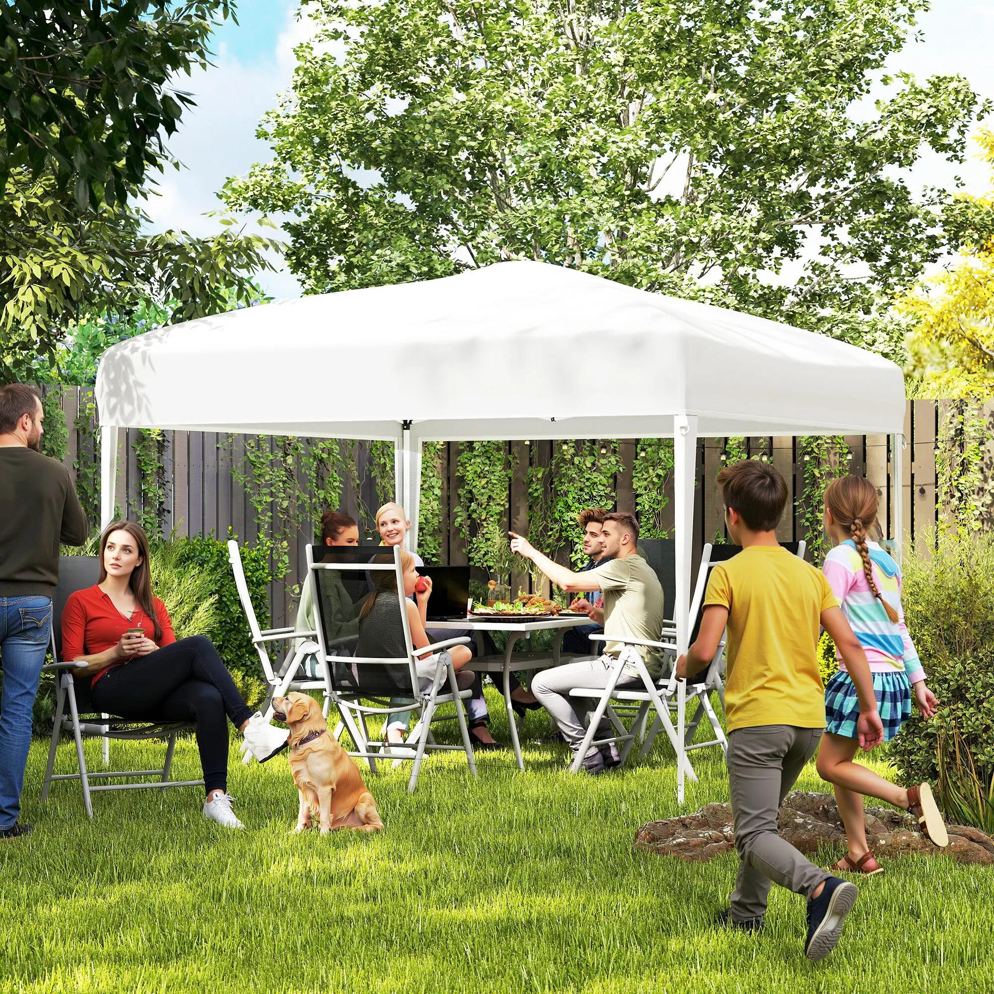 Tenda de exterior branco prateado Outsunny 2/7