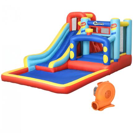 Castillo hinchable con soplador Outsunny 435x245x200 cm multicolor