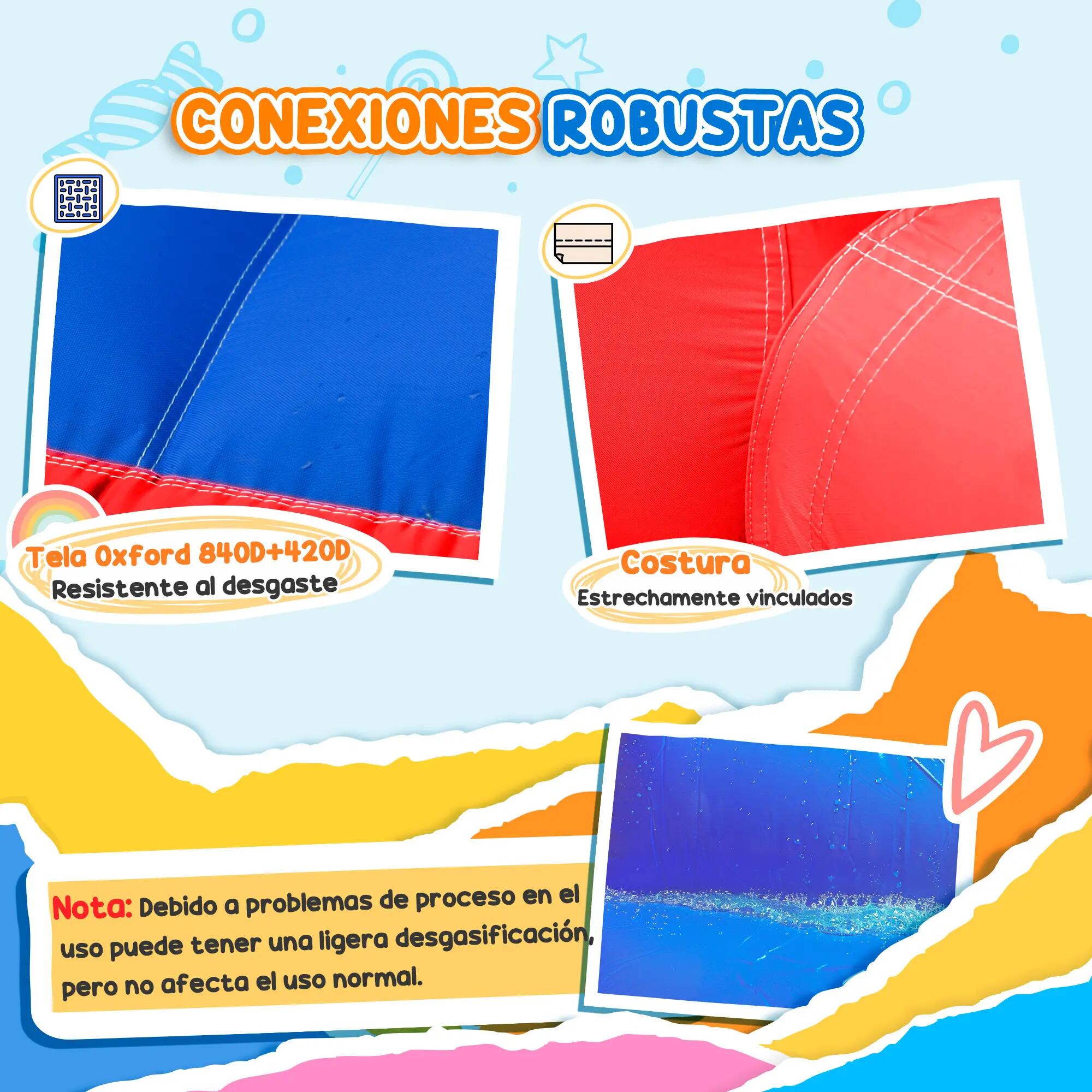 Castillo hinchable con soplador Outsunny 435x245x200 cm multicolor 4/7