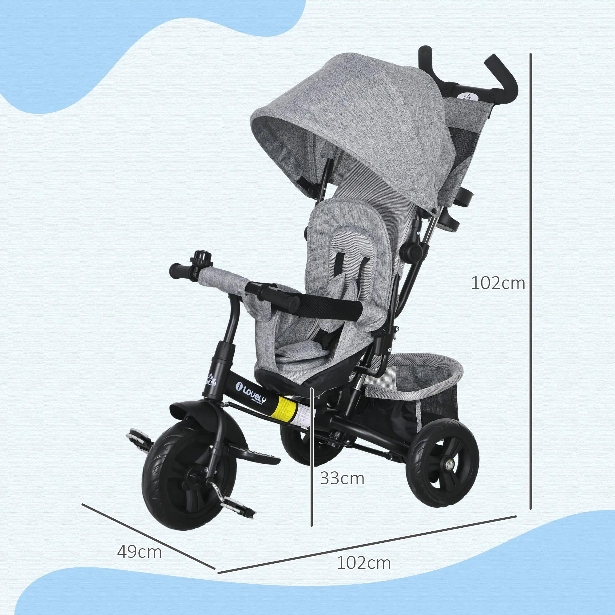 Triciclo Evolutivo para Crianças cinzento 3/7
