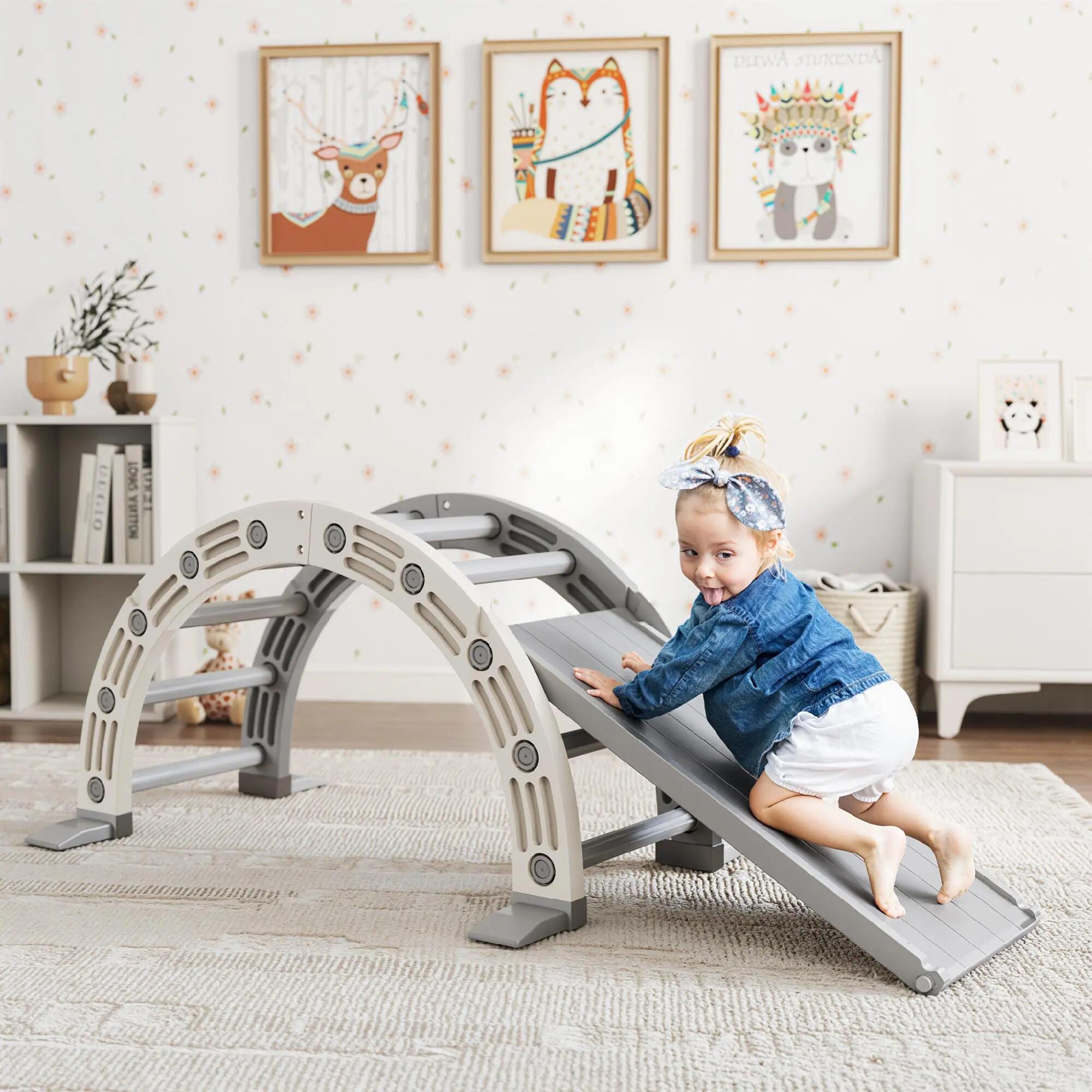 Escalador para Niños AIYAPLAY 164x70x57 cm Gris y Blanco 4/10