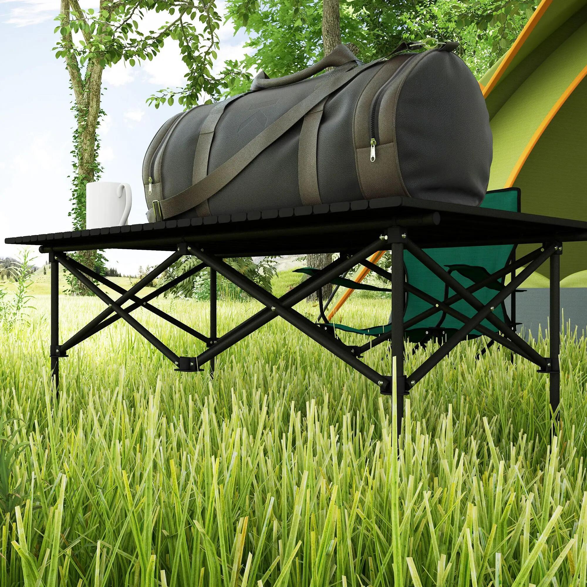Mesa de campismo 95x55x50 cm black Outsunny 5/7