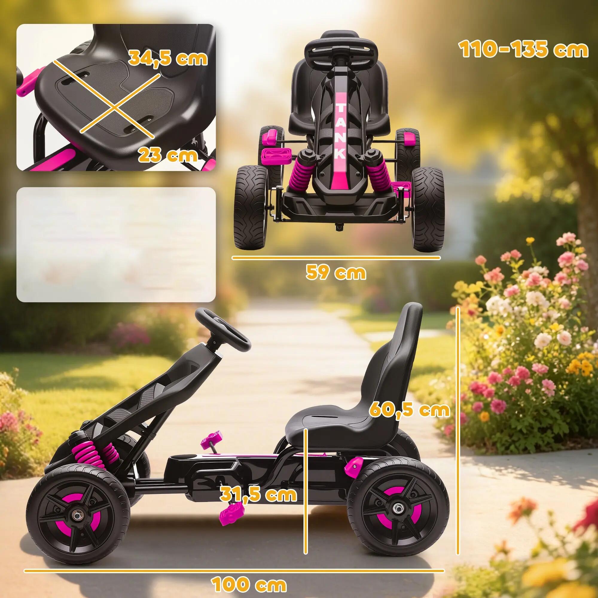 Kart a Pedales AIYAPLAY 100x59x60.5 cm Rosa 3/4