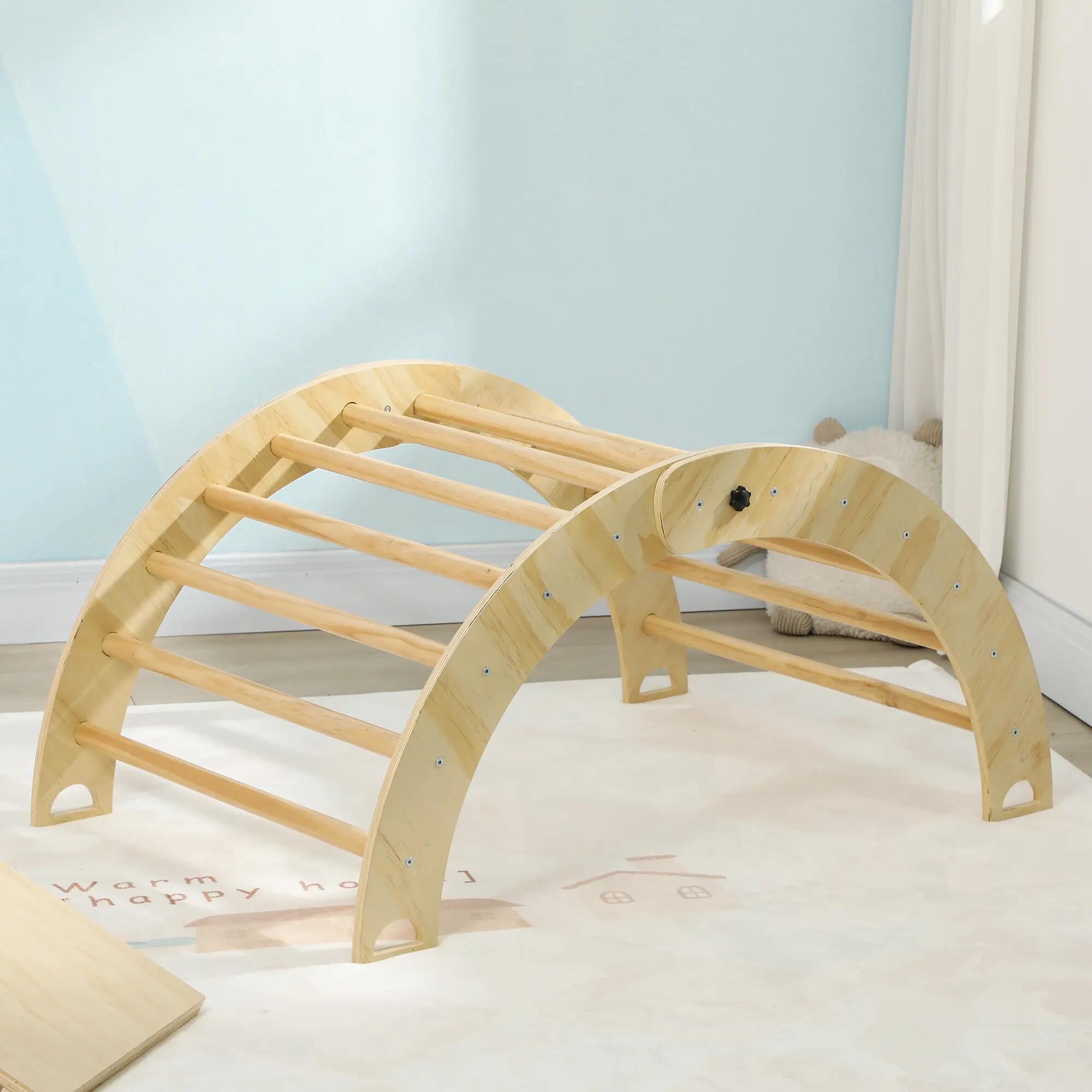 Escalador para Niños AIYAPLAY 219x72.5x68.5 cm Madera Natural 4/7
