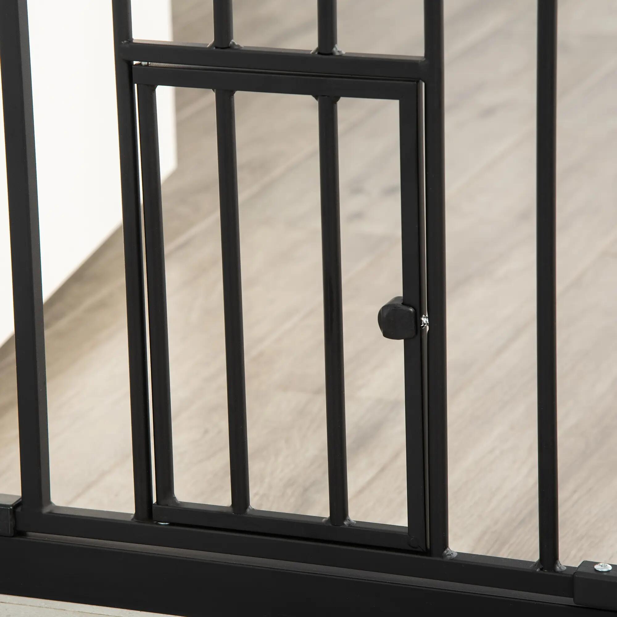 Barreira de segurança cães 101x3.5x104.1 cm preto PawHut 5/7