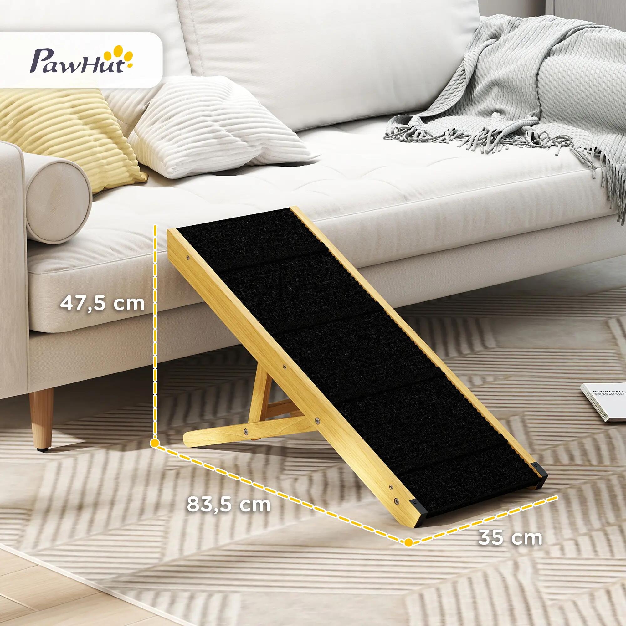 Rampa para cães 83.5x 35x 47.5cm natural e preto PawHut 3/7