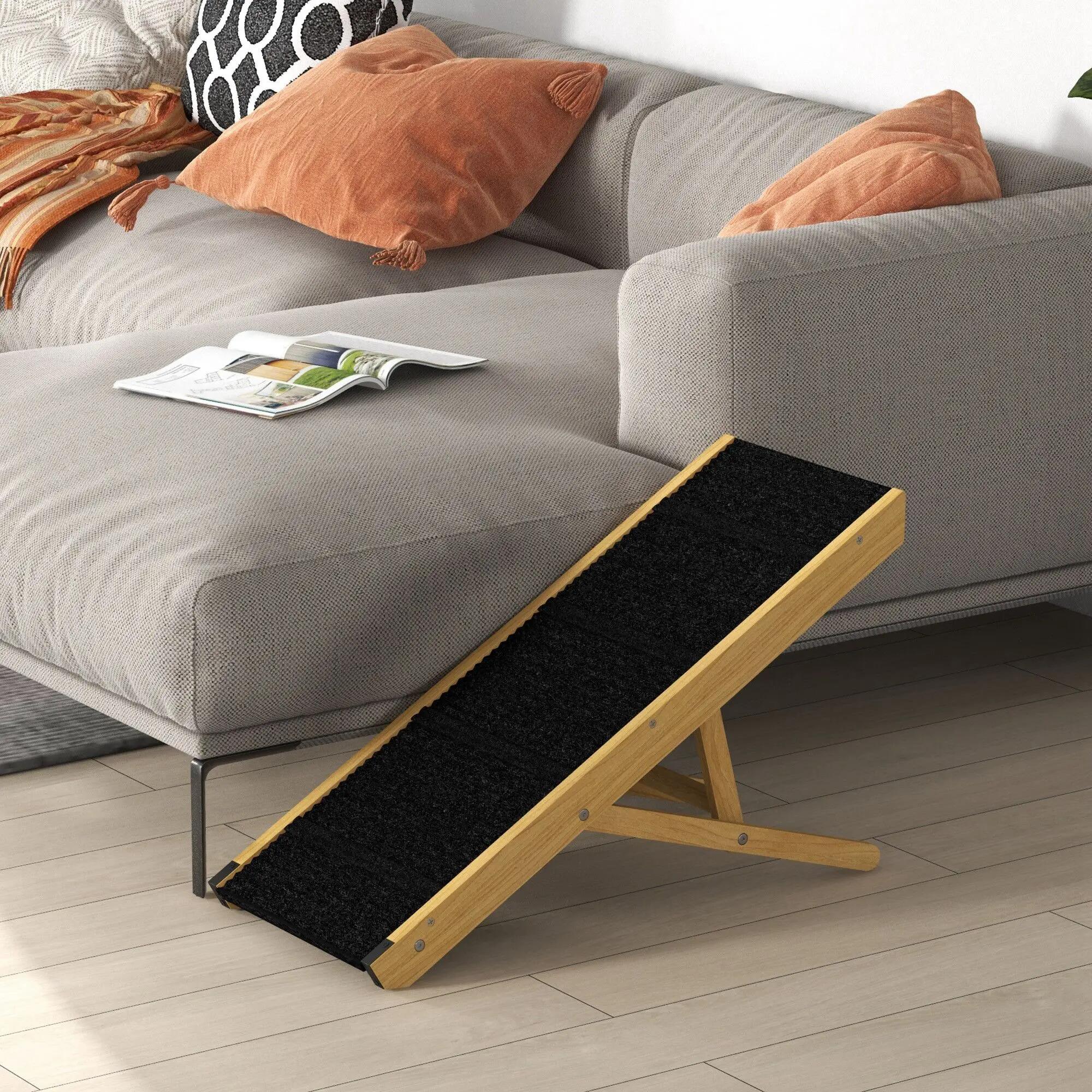 Rampa para cães 83.5x 35x 47.5cm natural e preto PawHut 2/7