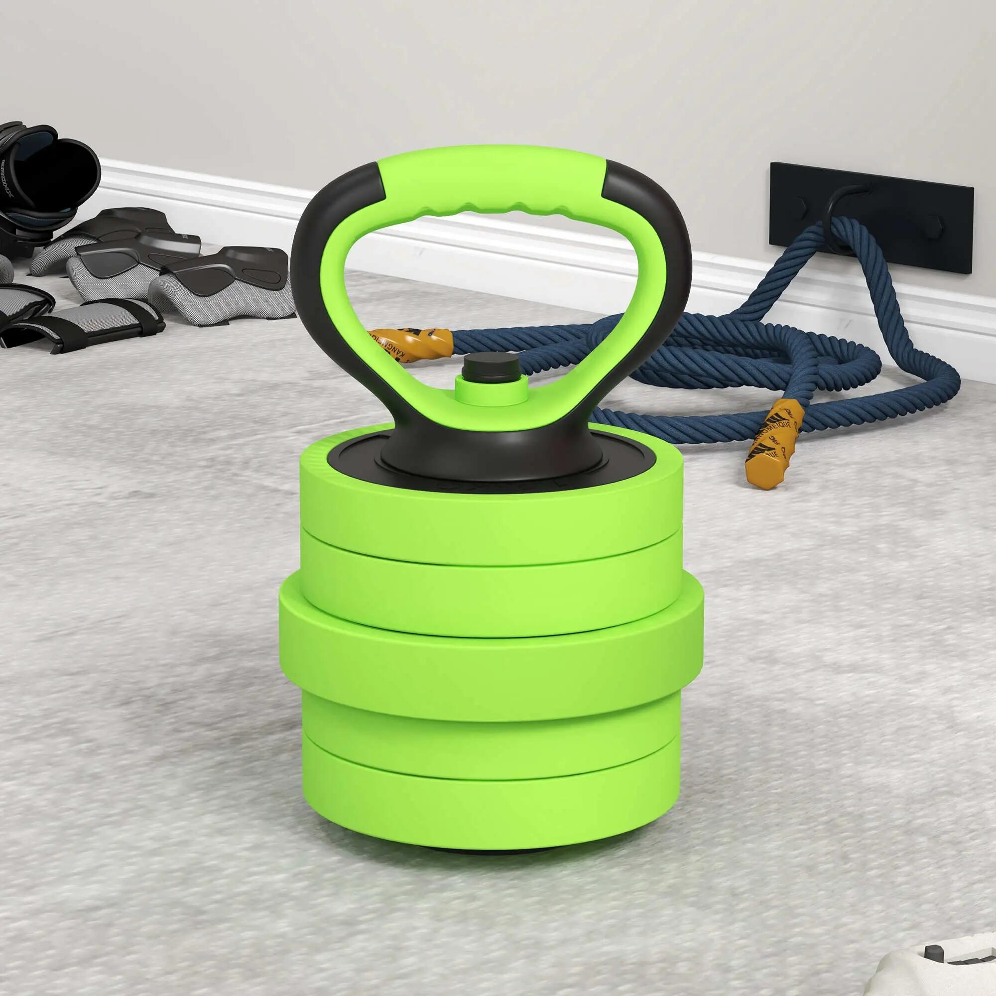 Juego de Mancuernas Ajustables 6 en 1 20 kg Kettlebell, Barra, Mancuernas 5/7