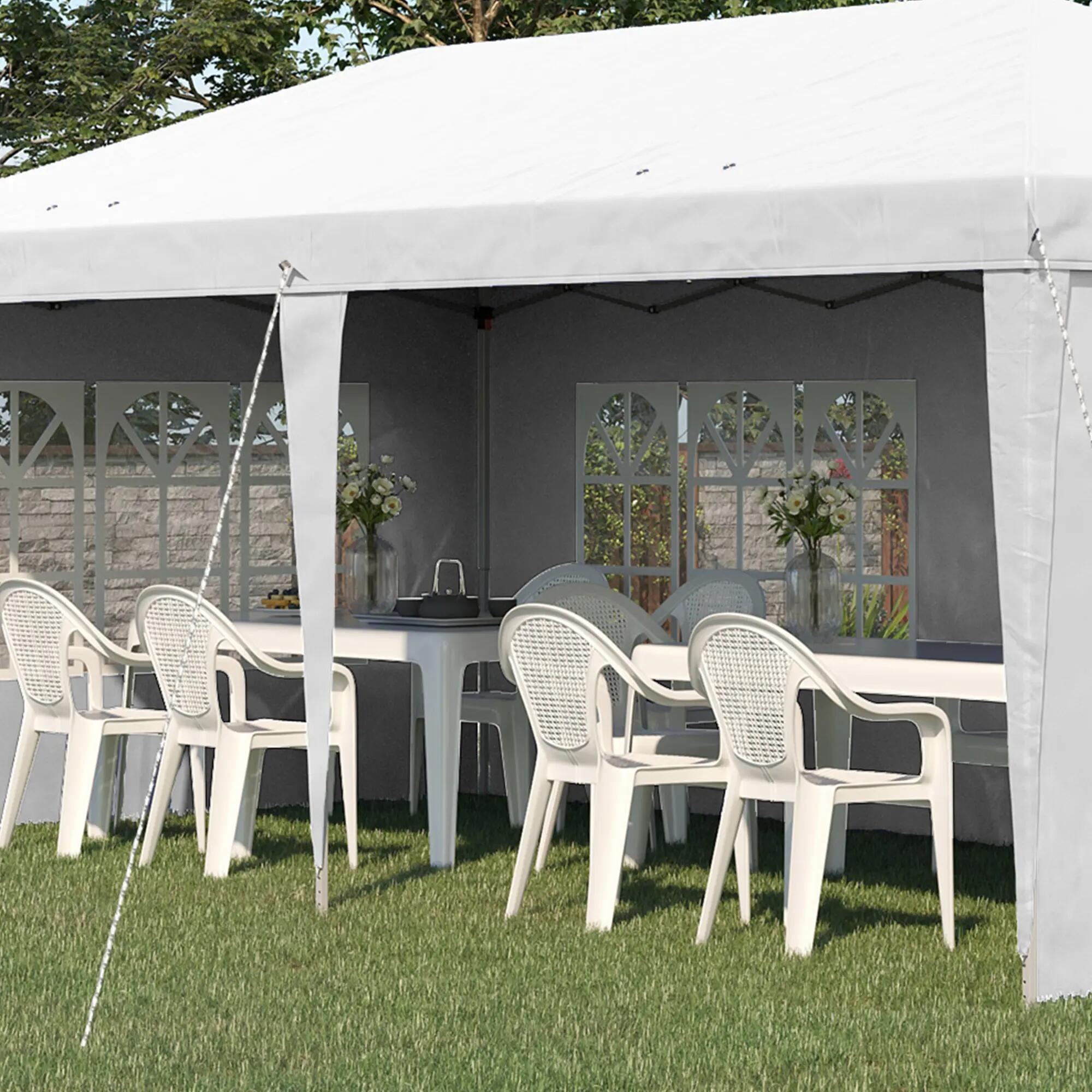 Tenda de exterior 585x295x270 cm branco Outsunny 5/7