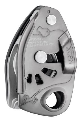 Petzl NEOX assureur-descendeur noir, came roue intégrée, poignée 3:1 (8,5–11 mm)