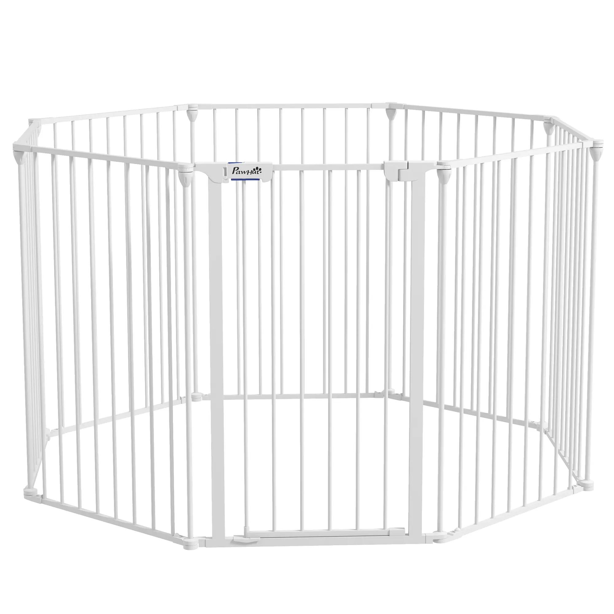 Parque para Cães PawHut 154x154x90 cm Branco 1/7