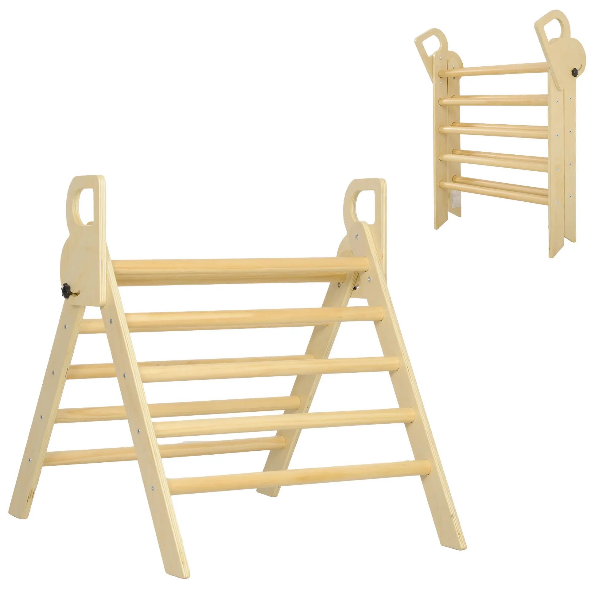 Escalador para Niños AIYAPLAY 82x66x71 cm Madera Natural 1/10
