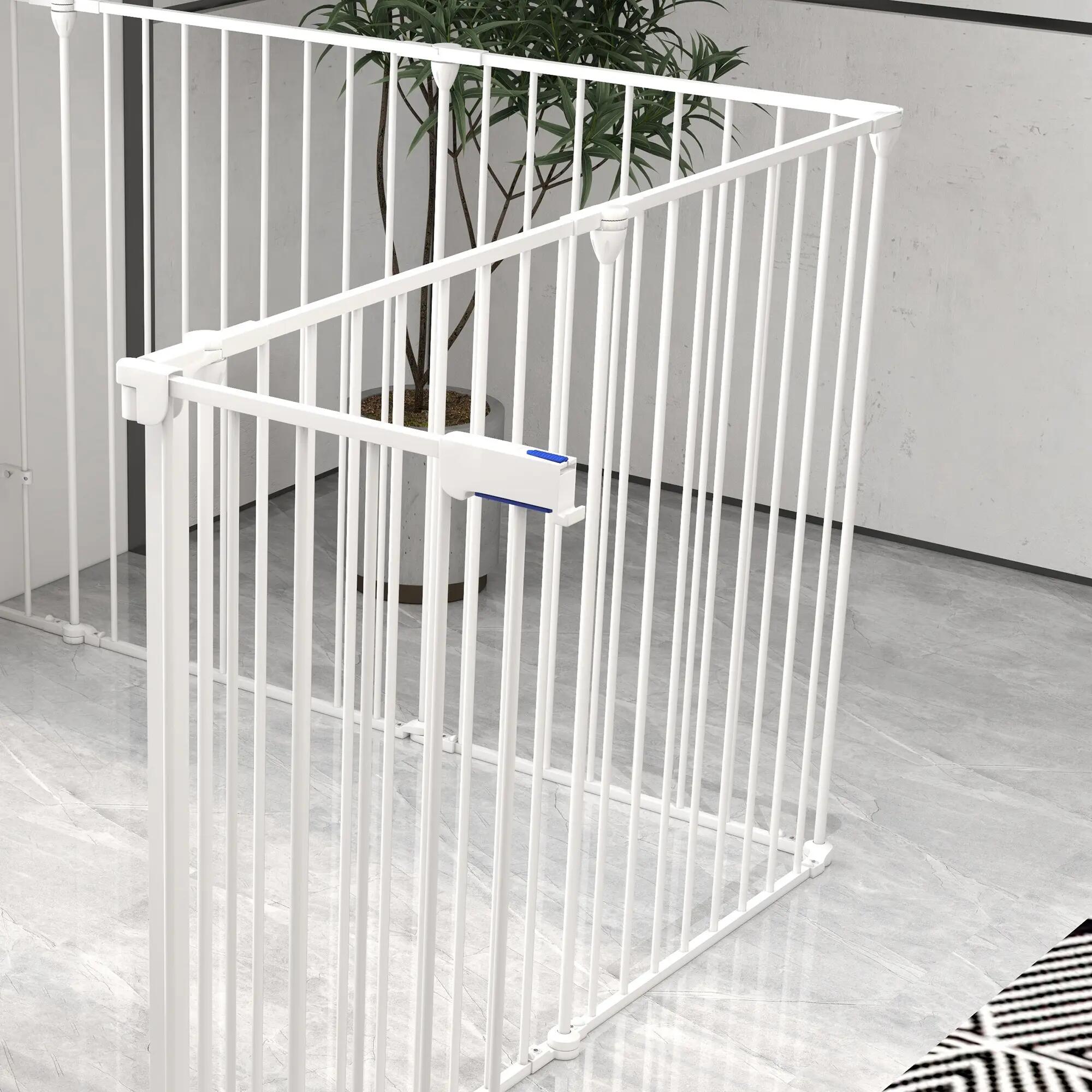 Parque para Cães PawHut 154x154x90 cm Branco 4/7