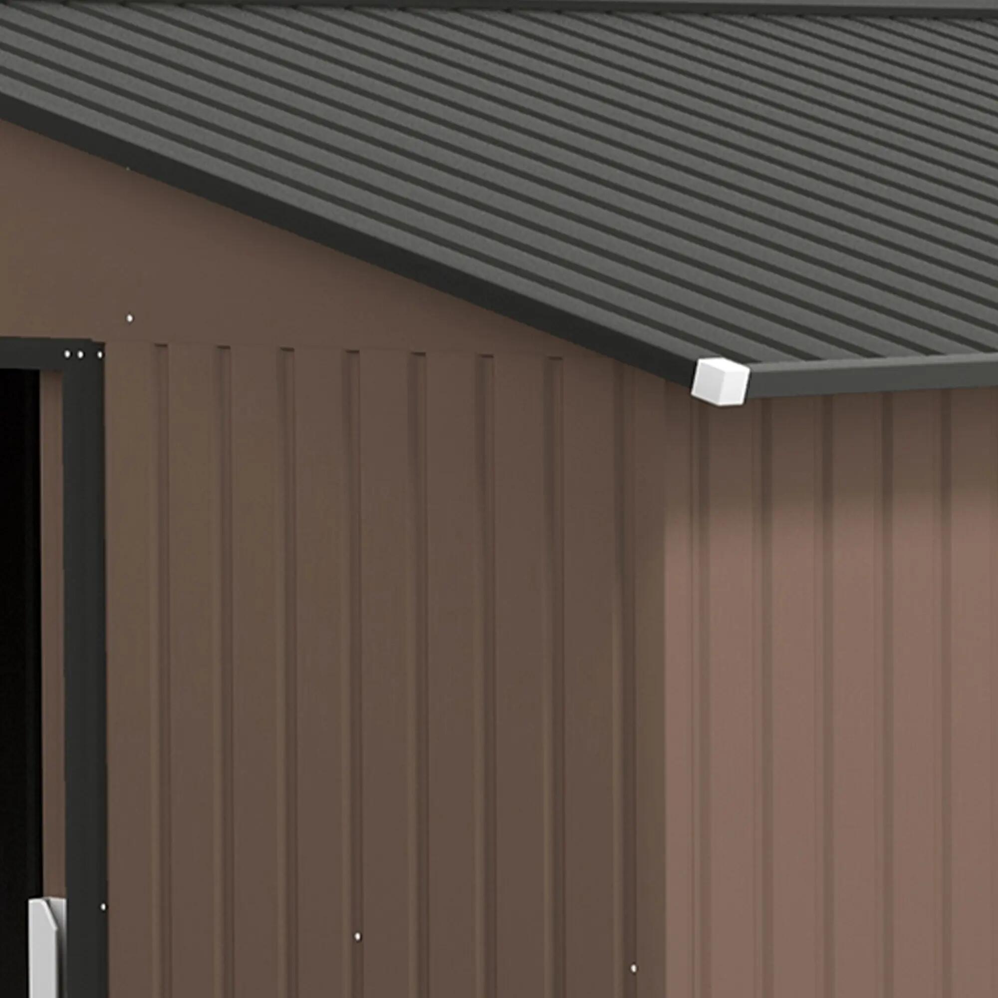Abrigo de exterior 340x386x200 cm marrom Outsunny 5/7