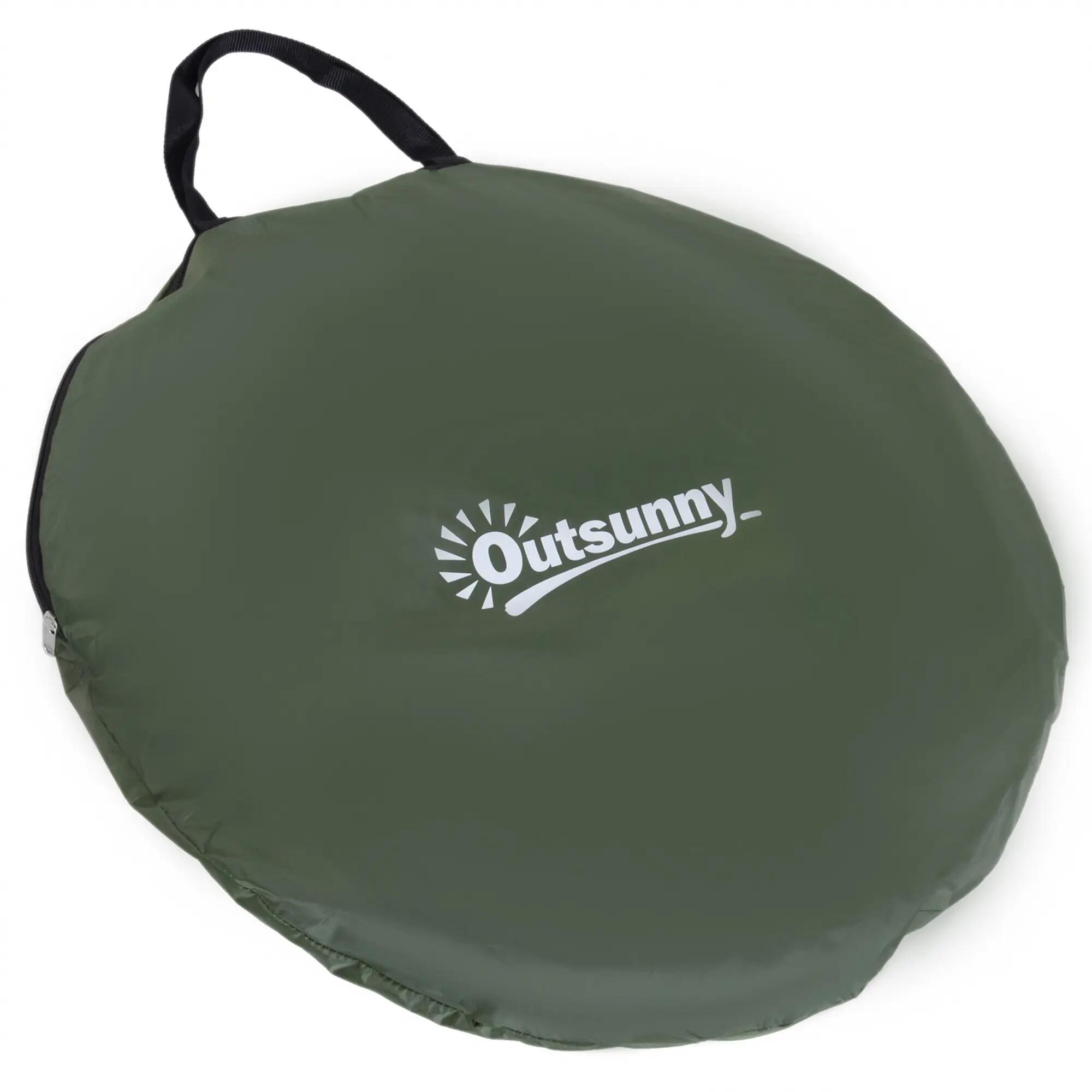 Tienda de Ducha Outsunny 100x100x185cm Verde oscuro 4/7