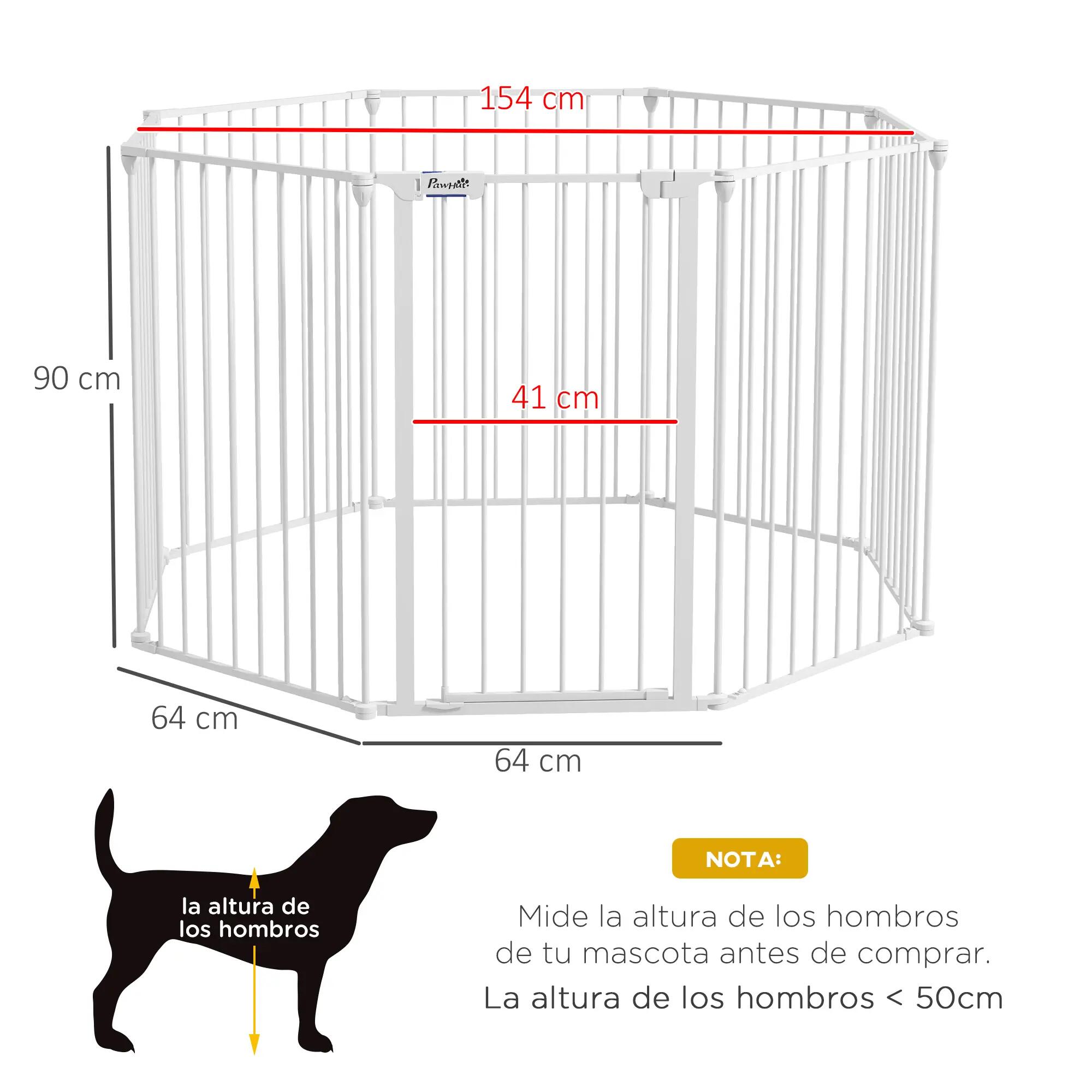 Parque para Cães PawHut 154x154x90 cm Branco 3/7
