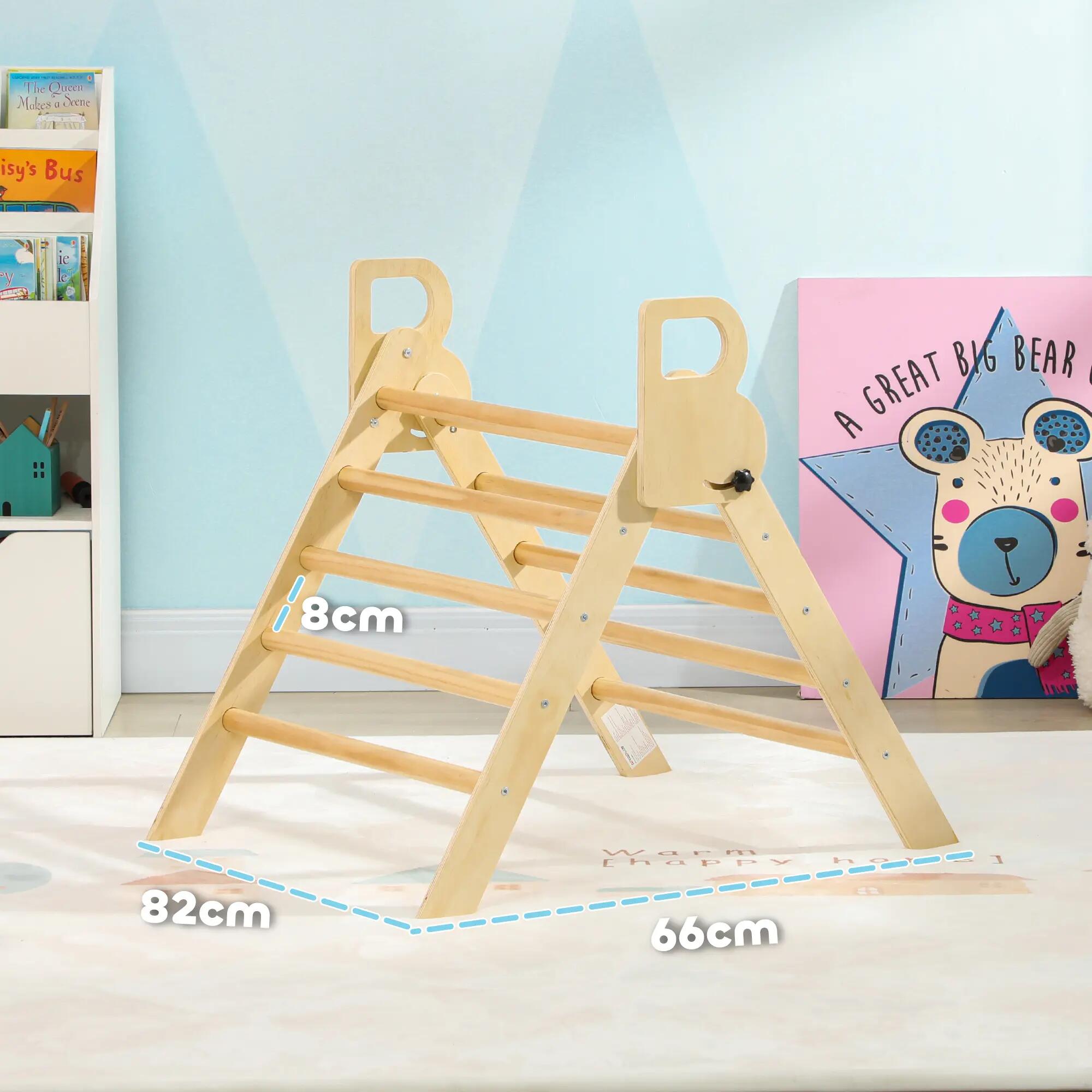 Escalador para Niños AIYAPLAY 82x66x71 cm Madera Natural 5/10
