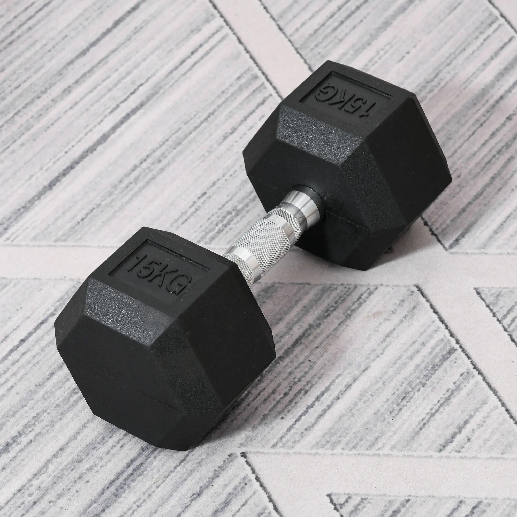 Haltere Hexagonal Crosstraining/Musculação 15 kg HOMCOM 2/7