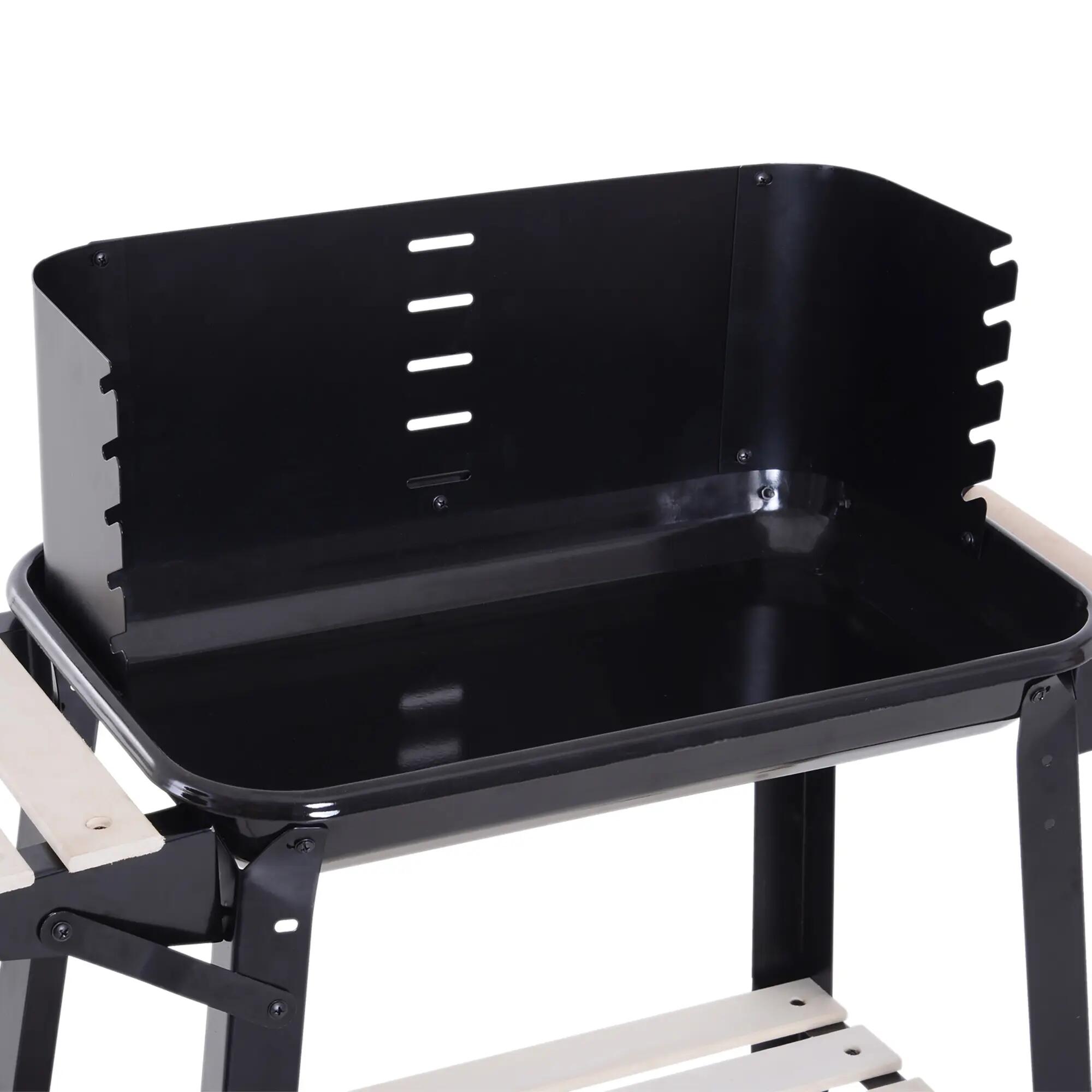 Barbacoa de Carbón Outsunny 83x37x87 cm Negro 4/7