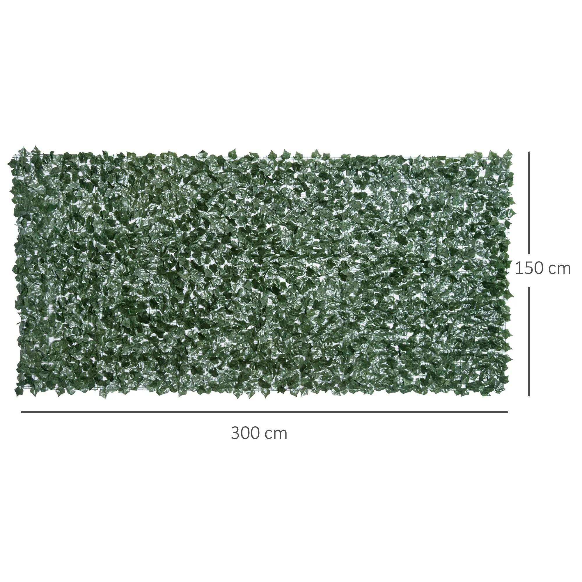 Rolo de Vedação Artificial Outsunny 300x150cm Verde 3/7