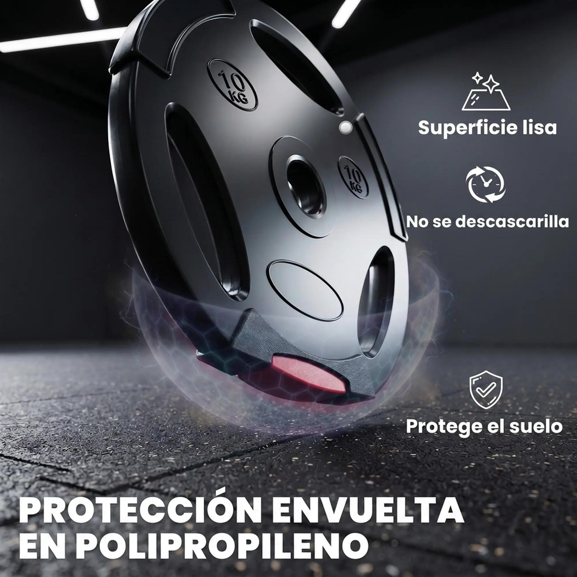 Conjunto 4 Discos de Musculação 30 kg 2x10 kg 2x5 kg Ø25 mm para Halteres 5/8