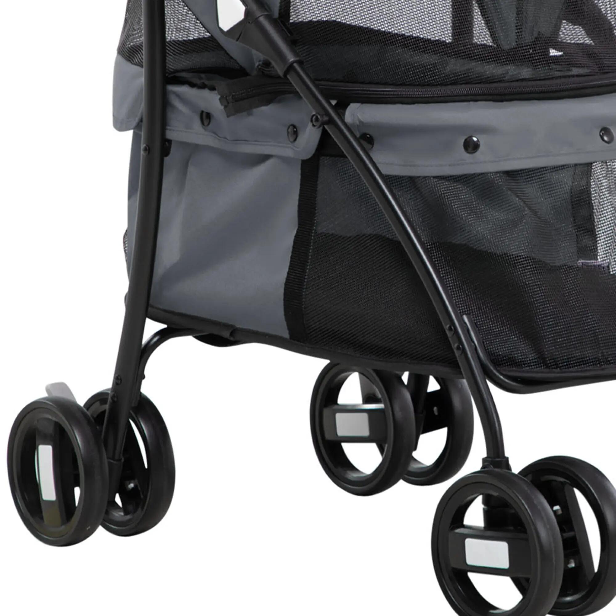Carrinho para animais de estimação 82x47x97cm cinzento PawHut 4/7