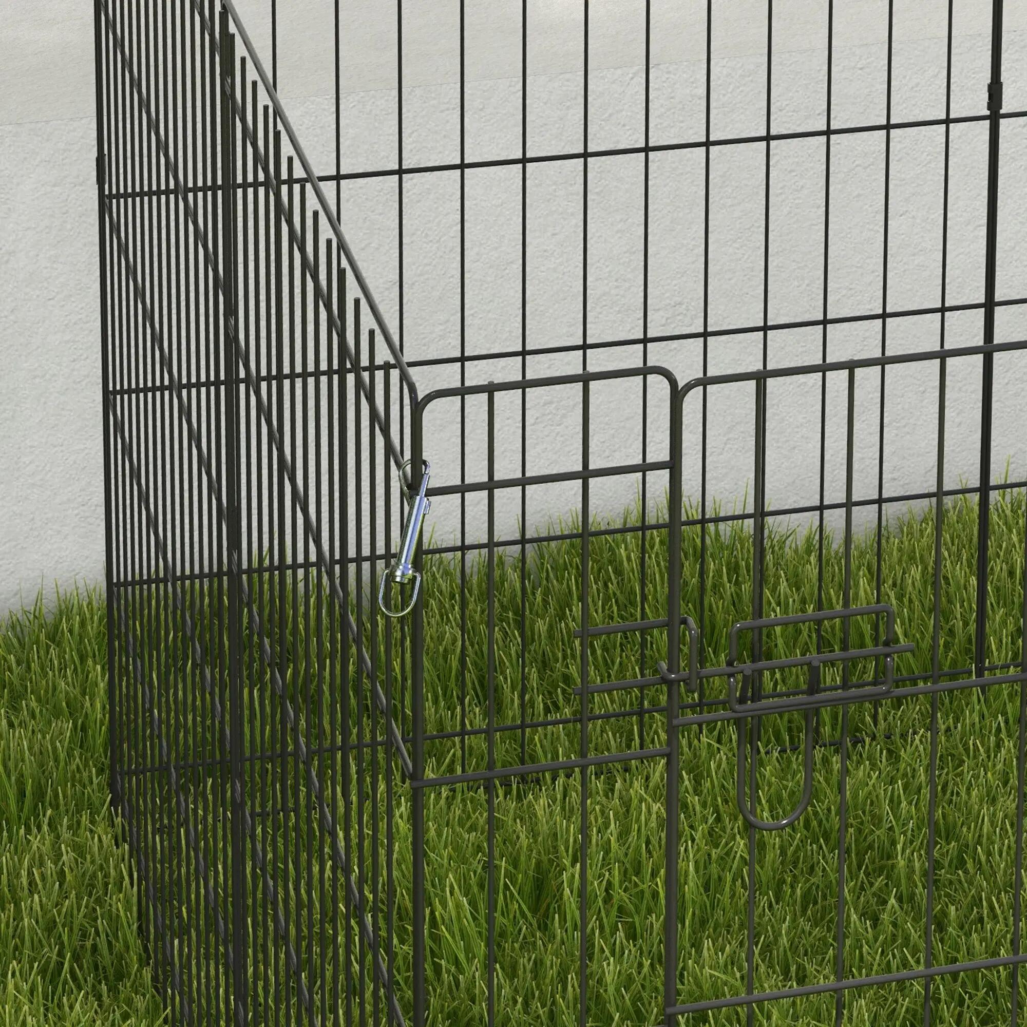 Parque para cães 76x61cm preto PawHut 5/7