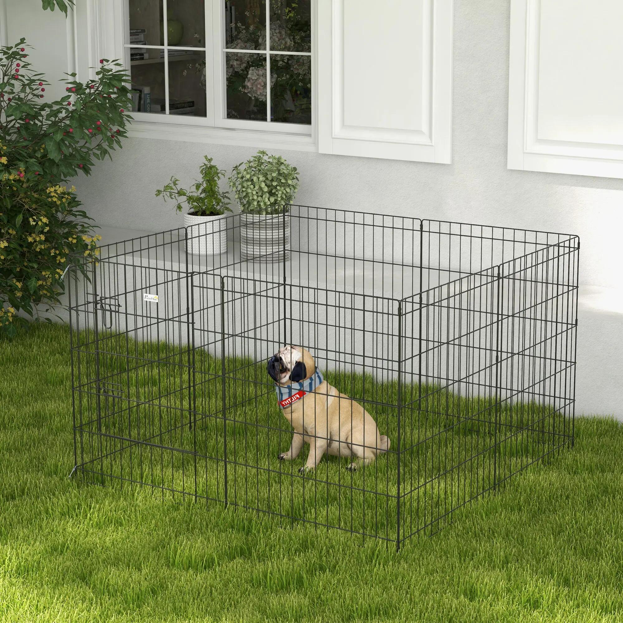 Parque para cães 76x61cm preto PawHut 2/7