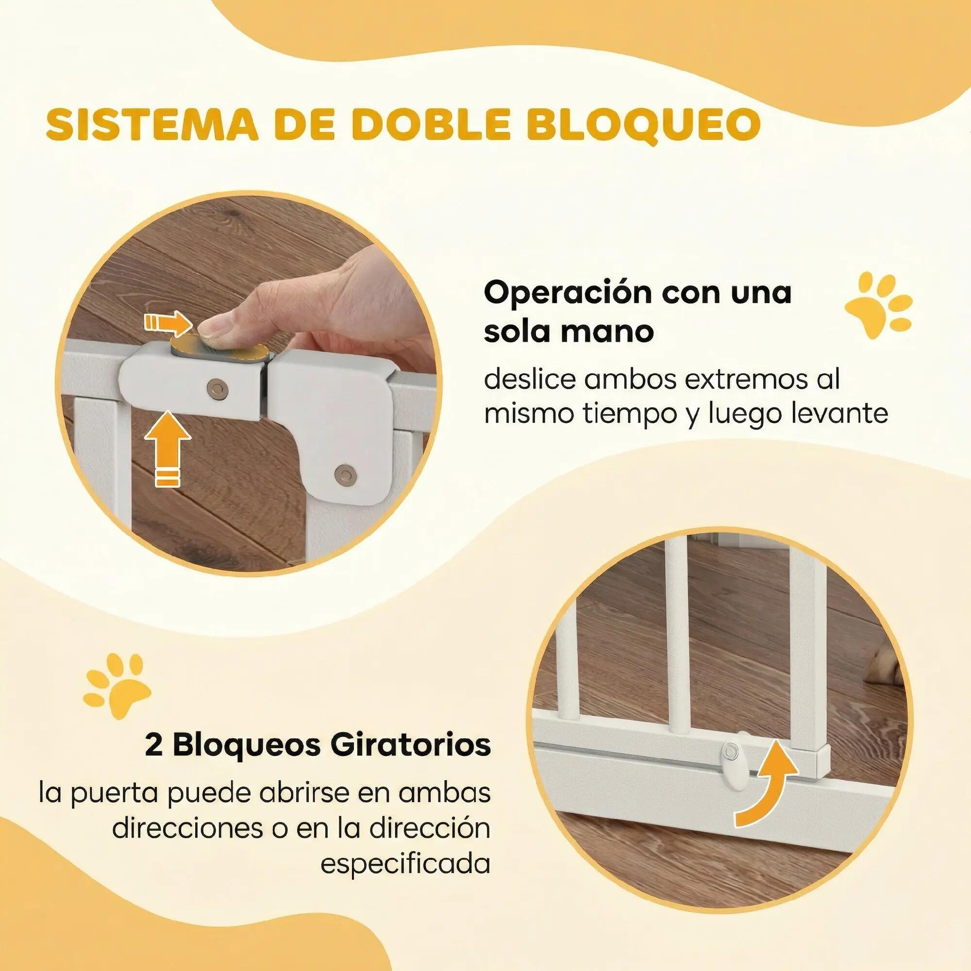 Barreira de segurança 85x1.5x76 cm branco PawHut 4/8