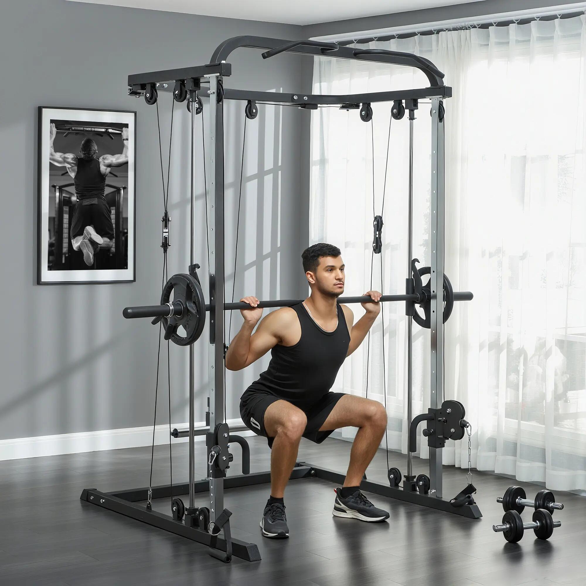 Máquina Multifunción de Musculación Smith Machine Multiestación para Fitness 2/8