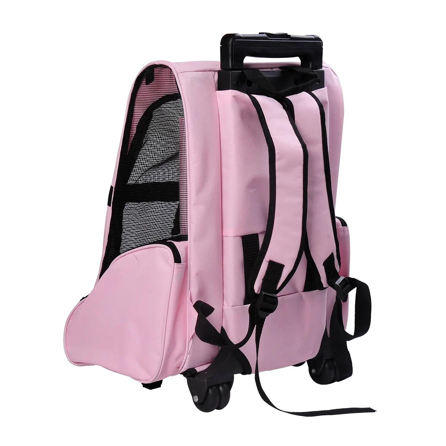 Transportadora Animais de Estimação 42x25x55cm Rosa PawHut 5/6