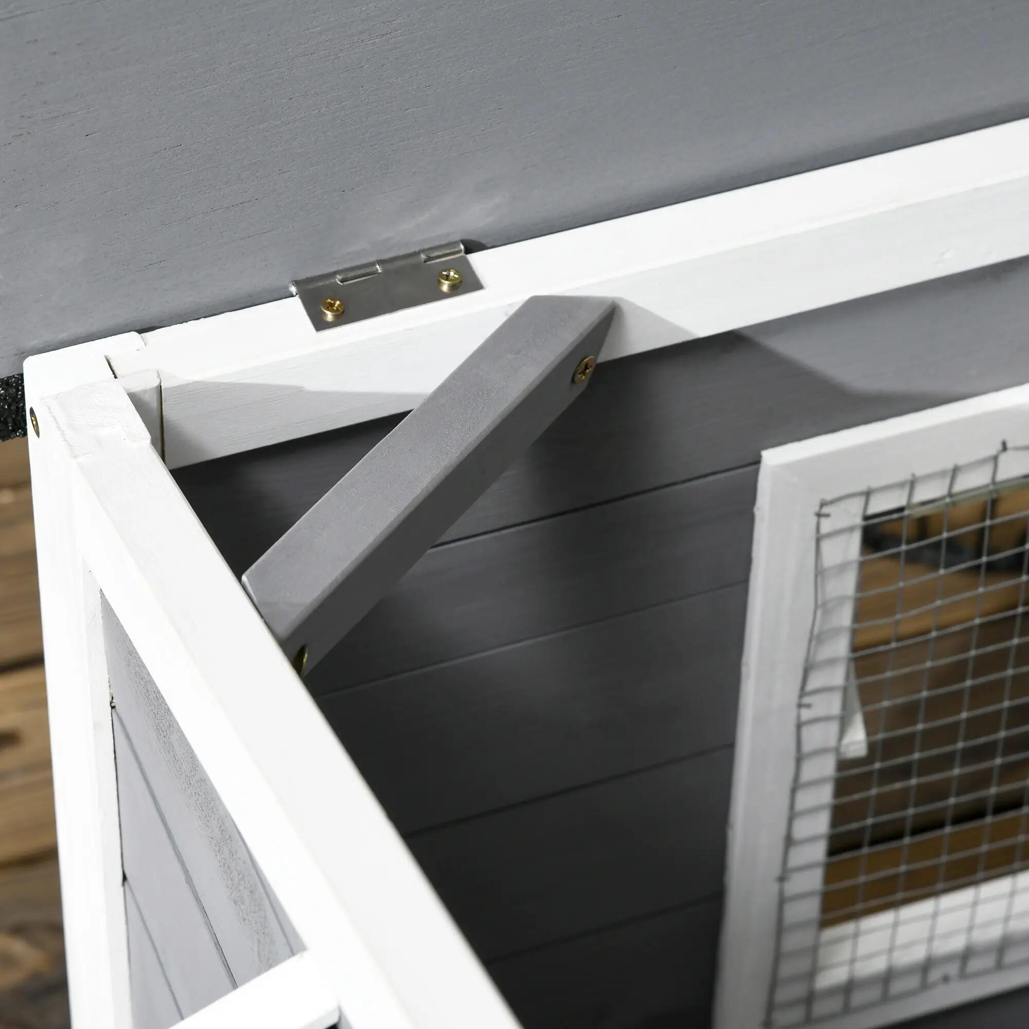 Casa para cães 97x72x65 cm cinzento PawHut 5/7