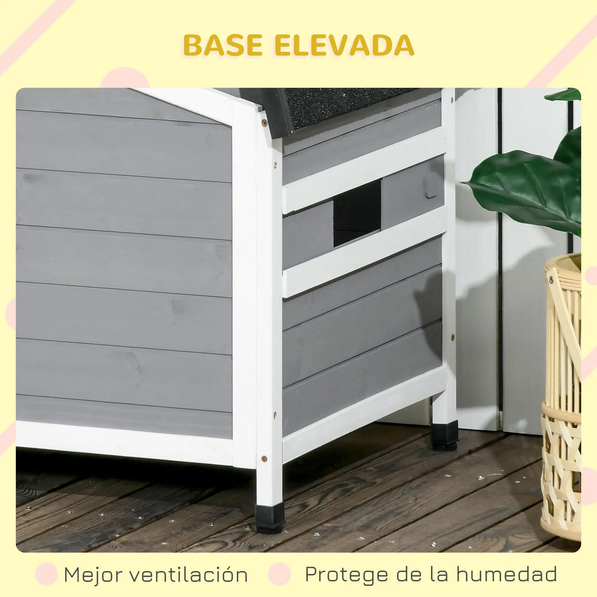 Casa para cães 97x72x65 cm cinzento PawHut 4/7