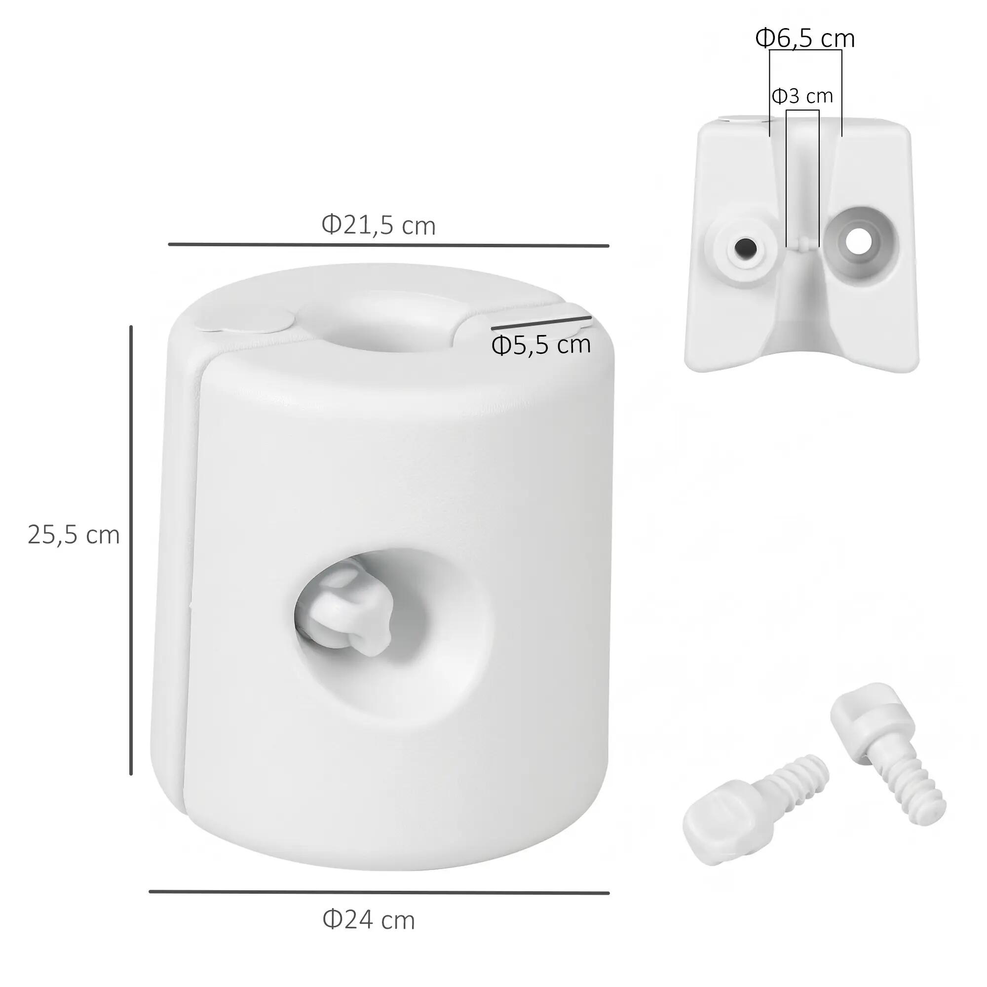 Pesos para Carpas de Eventos Deportivos Outsunny 24x24x25.5 cm Blanco 3/7