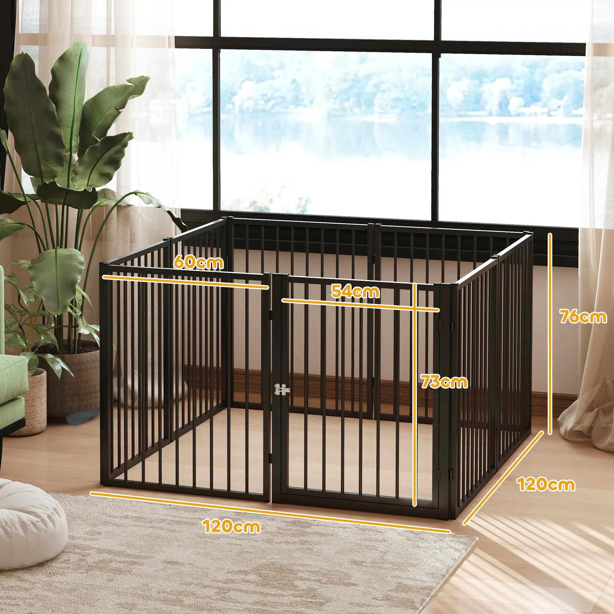 Parque para Perros PawHut 240x120x76 cm Negro 2/10