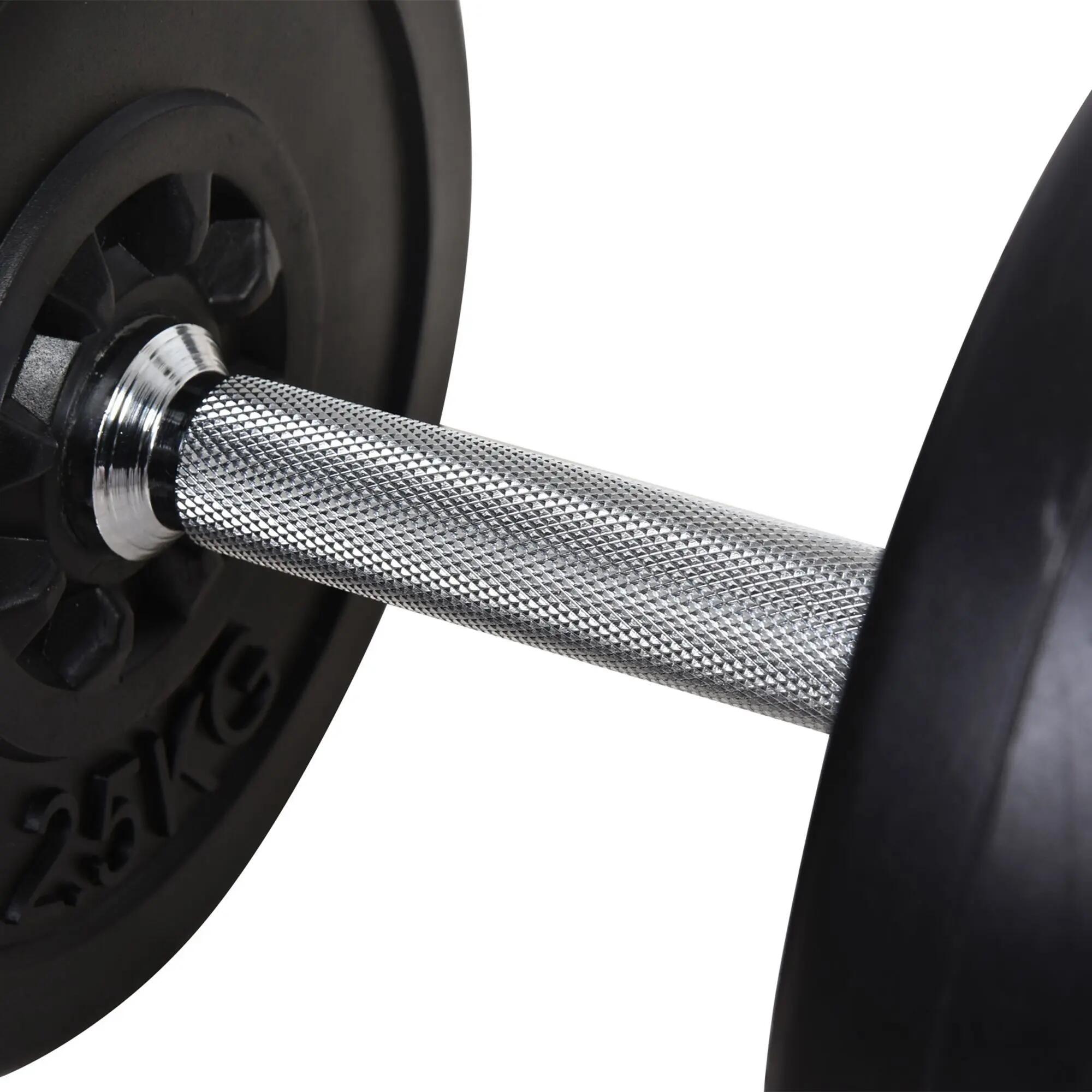 Barra de Pesas con 14 Discos HOMCOM Set de pesas Ajustables 55 kg 4/7