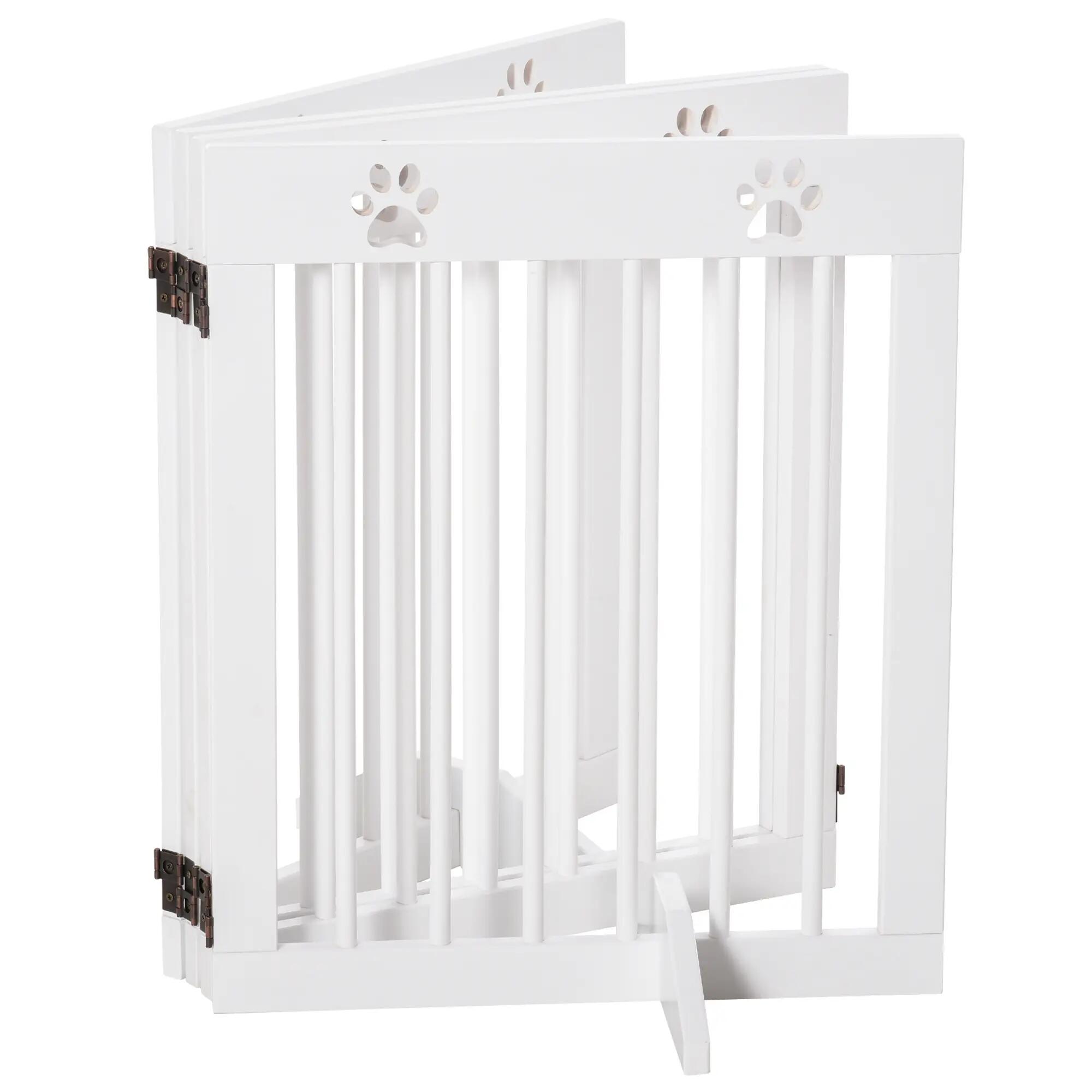 Barreira de Segurança para Cães PawHut 204x30x61 cm Branco 4/7