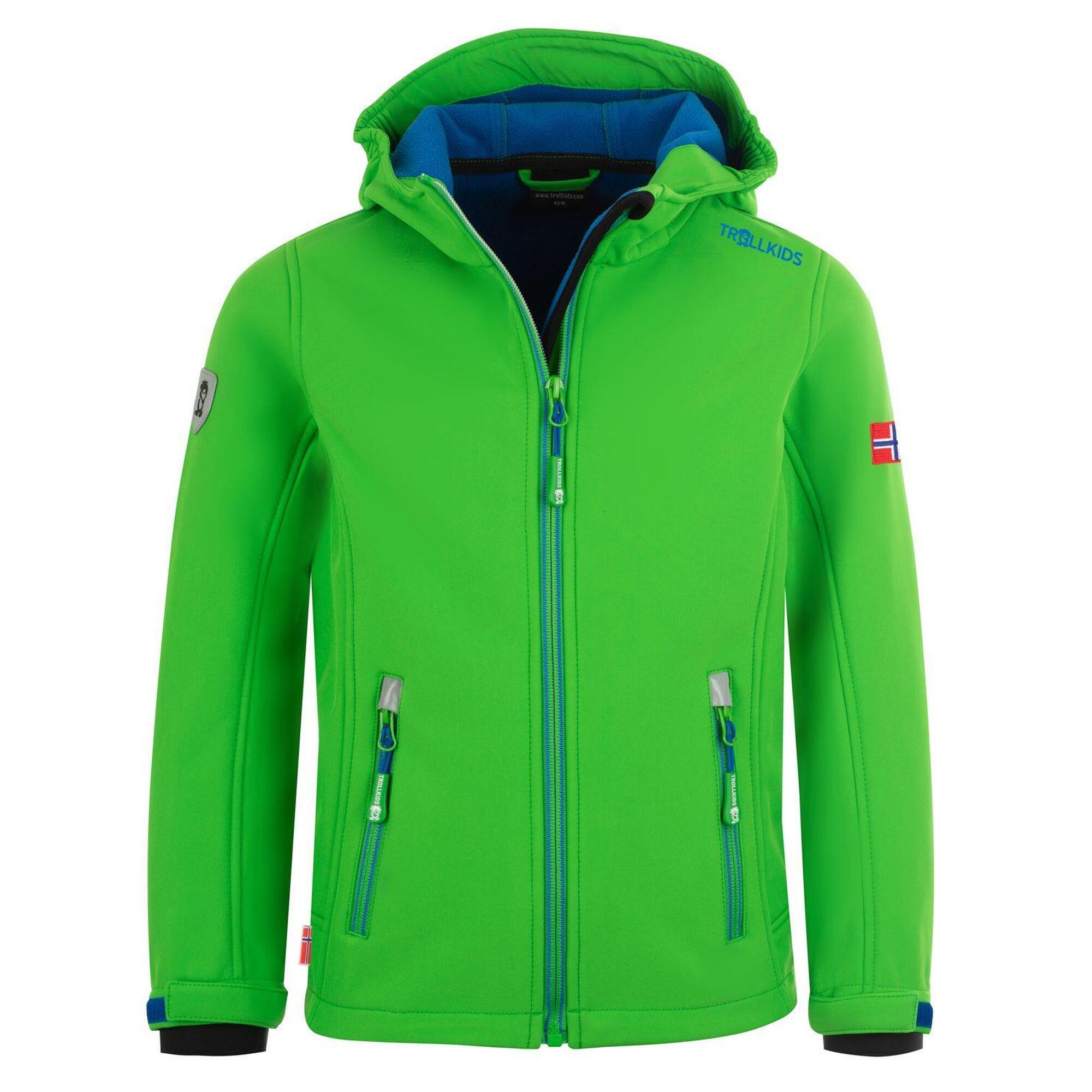 Giacca Softshell idrorepellente da bambino Trollfjord Verde chiaro / Blu medio